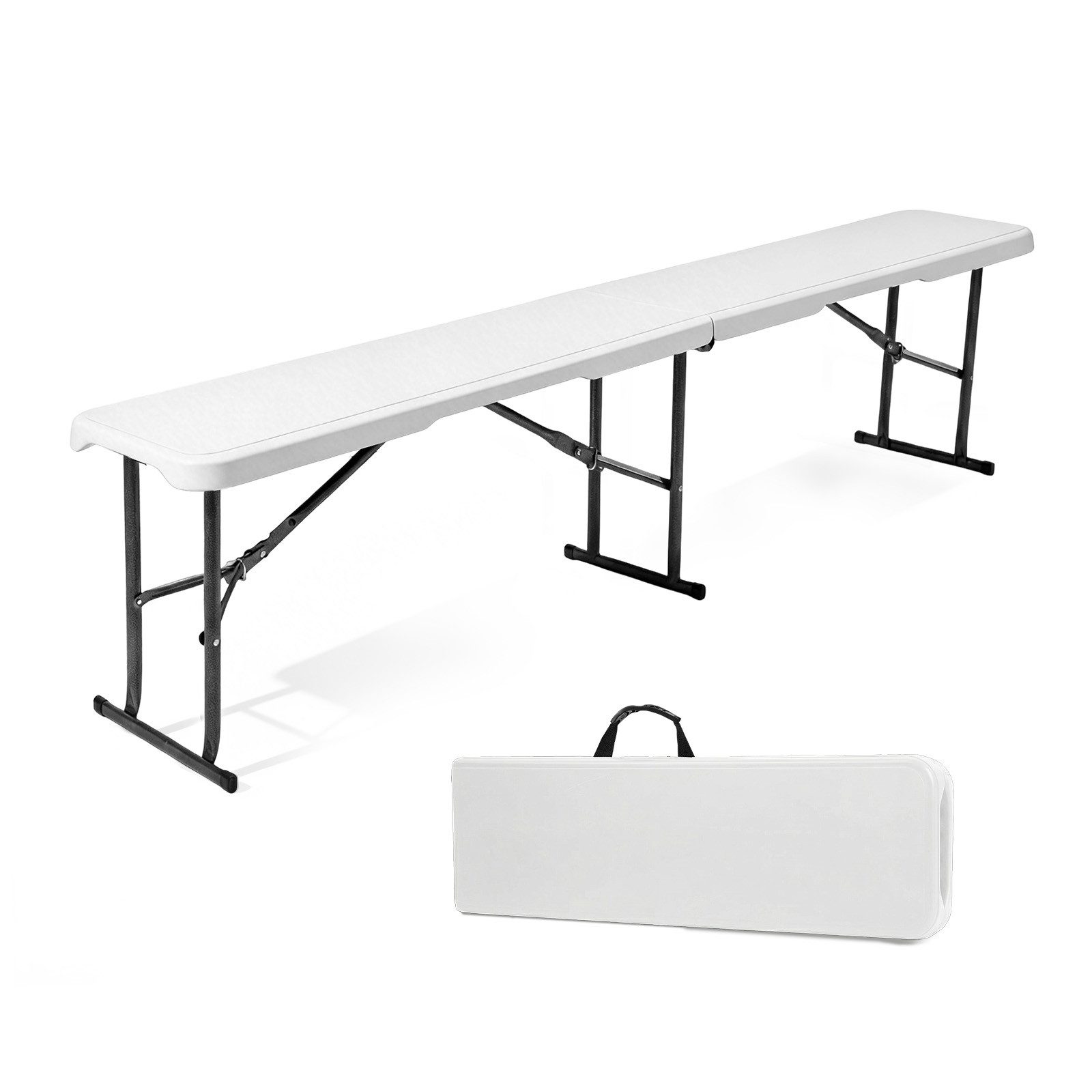 Sekey Gartenbank 180cm Klappbank Bierbank Gartenbank Campingbank bis 300kg Belastbar, Klappbar Bierbänke, Sitzbank Kunststoff