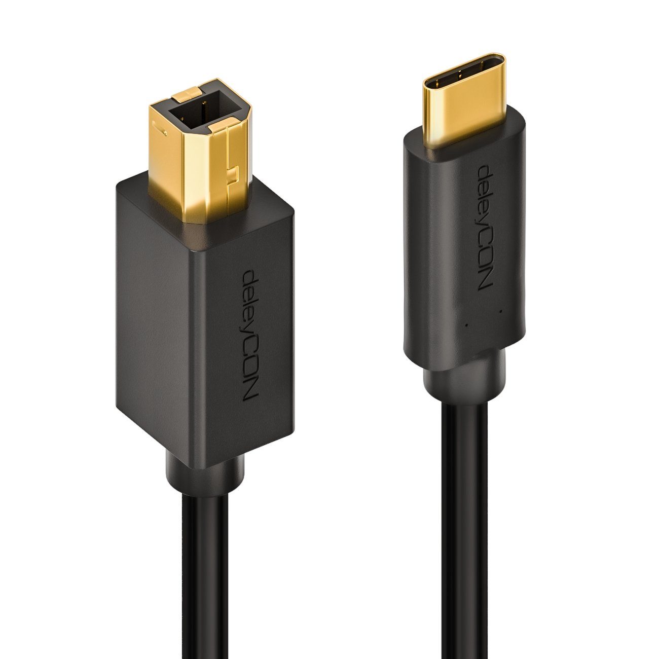 deleyCON deleyCON 2m USB C Kabel Datenkabel USB 2.0 USB-B zu USB-C Computer Smartphone-Kabel