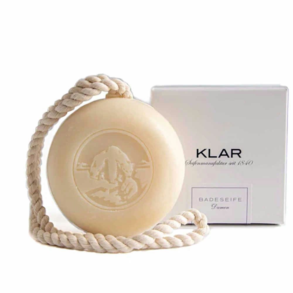 Klar Seife Feste Duschseife Damen - Badeseife an der Kordel 250g