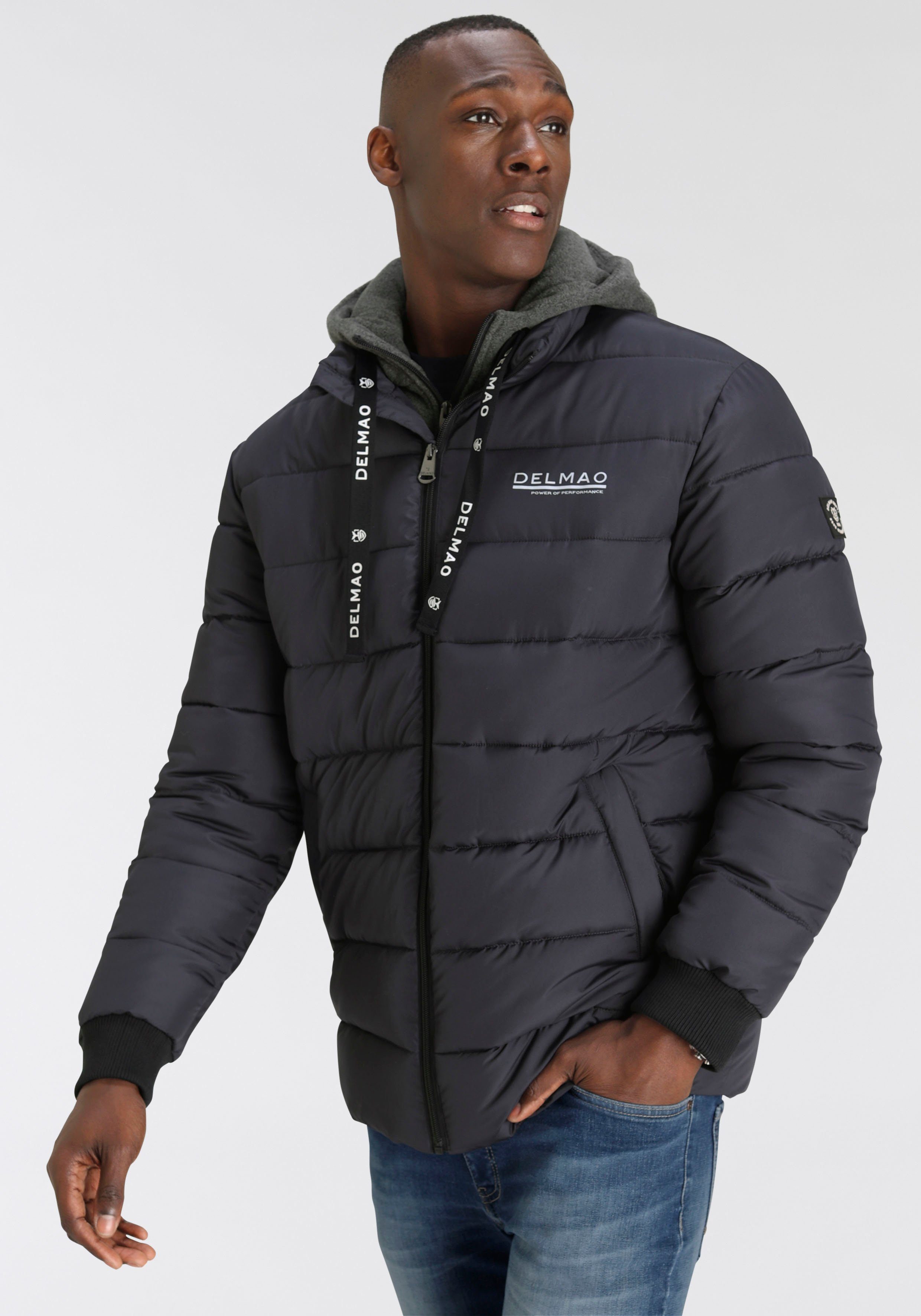 DELMAO Steppjacke 2 in 1 Effekt mit heraustrennbarem Kapuzen Fleece Einsatz-NEUE MARKE!