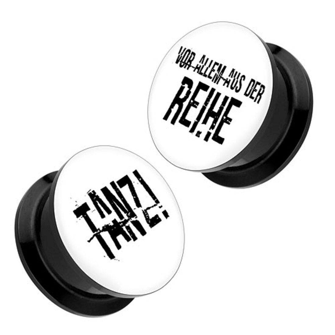 Taffstyle Plug Picture Ohr Gewinde Plug Piercing 1 Paar - Tanz! Weiß 6mm, Picture Gewinde Ohr Ohrpiercing Ear Flesh Plug Piercing Damen Herren