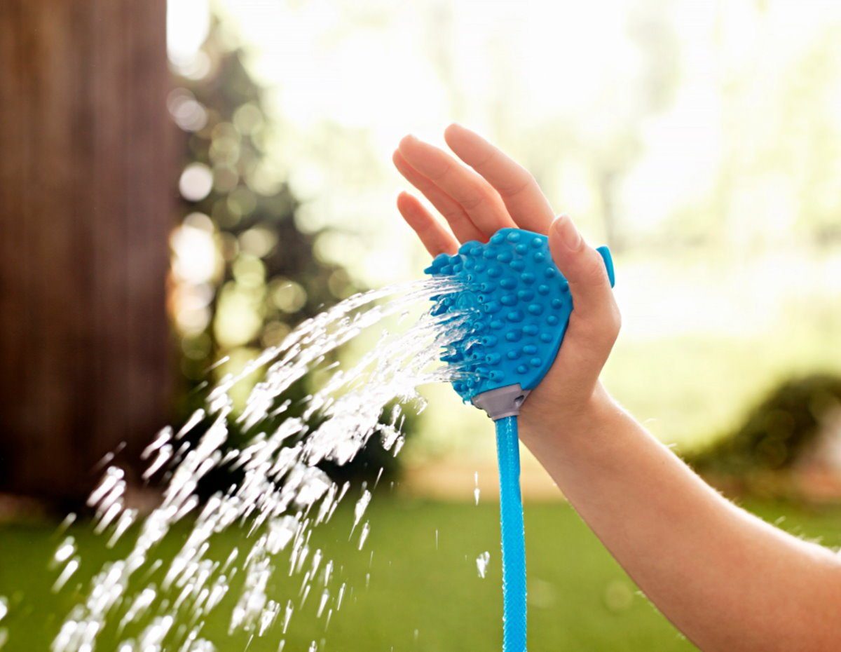 dynamic24 Gartendusche, Hundedusche Duschkopf Bürste Haustier Hunde Dusche