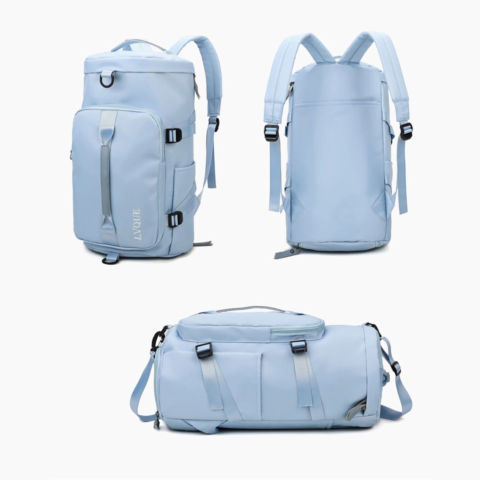 REDOM Reiserucksack Freizeitrucksack Sportrucksack Schultasche, Tasche Weekender Hellblau Nasstasche), und Rucksäcke, für mit Gym Fitness Rucksack Reisen Handgepäck, Sporttasche Reisen Sport Schulrucksack, Schule Reisetasche Uni Schwimmen Schuhfach Fitnessstudio Rucksack Yoga (Notebook Laptop