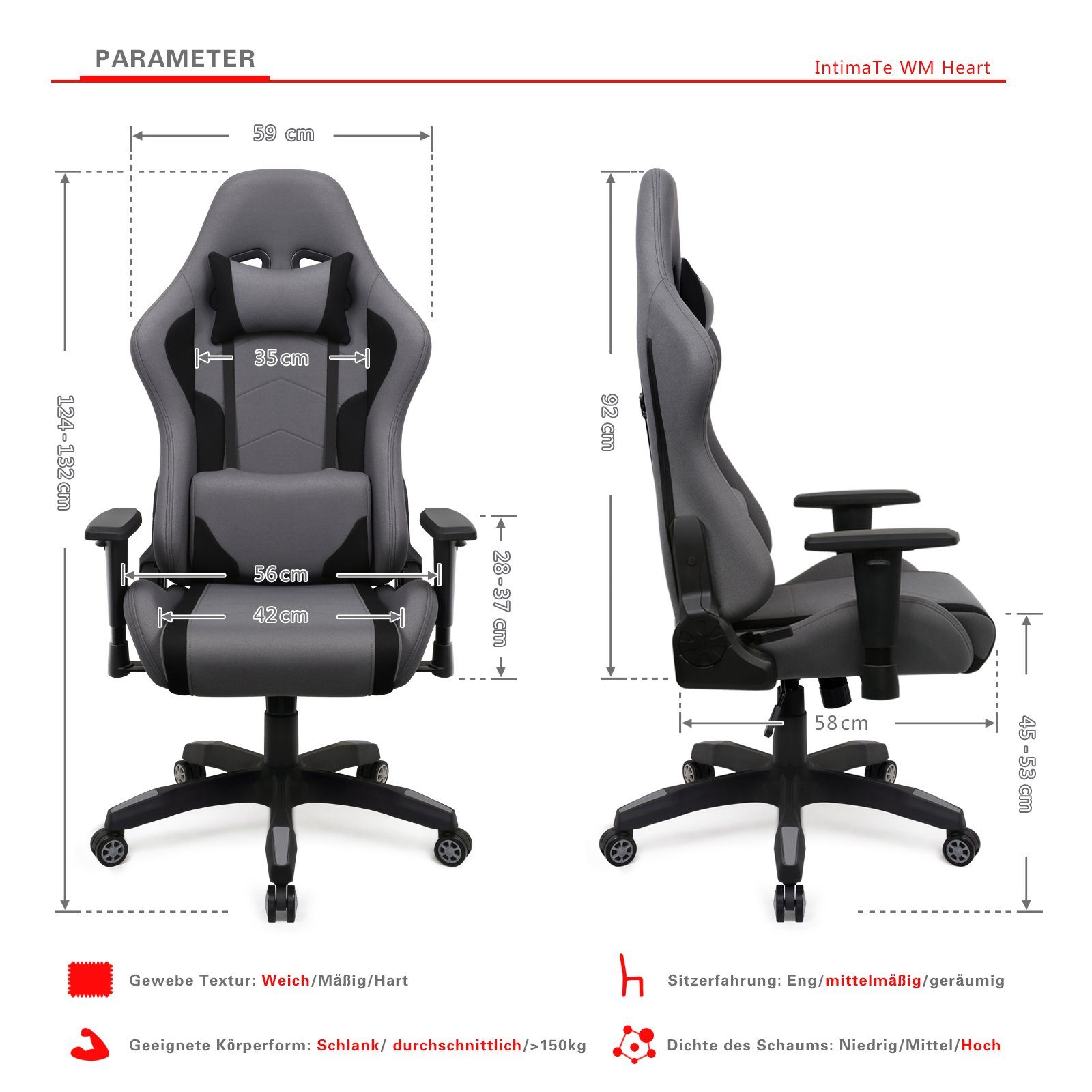 Intimate WM Heart Gaming Chair Ergonomischer günstig online kaufen