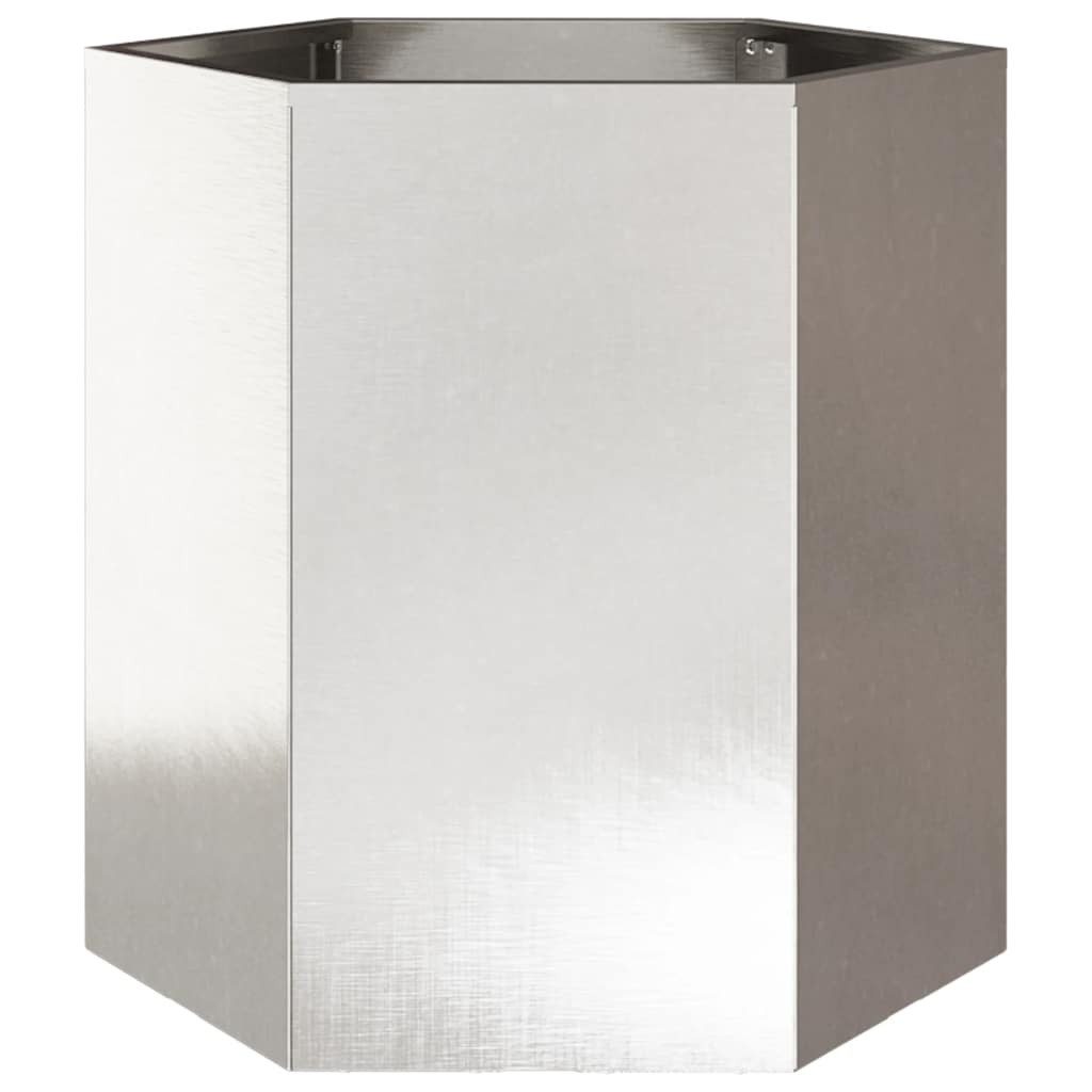 vidaXL Blumentopf Pflanzkübel Sechseckig 46x40x45 Edelstahl günstig online kaufen