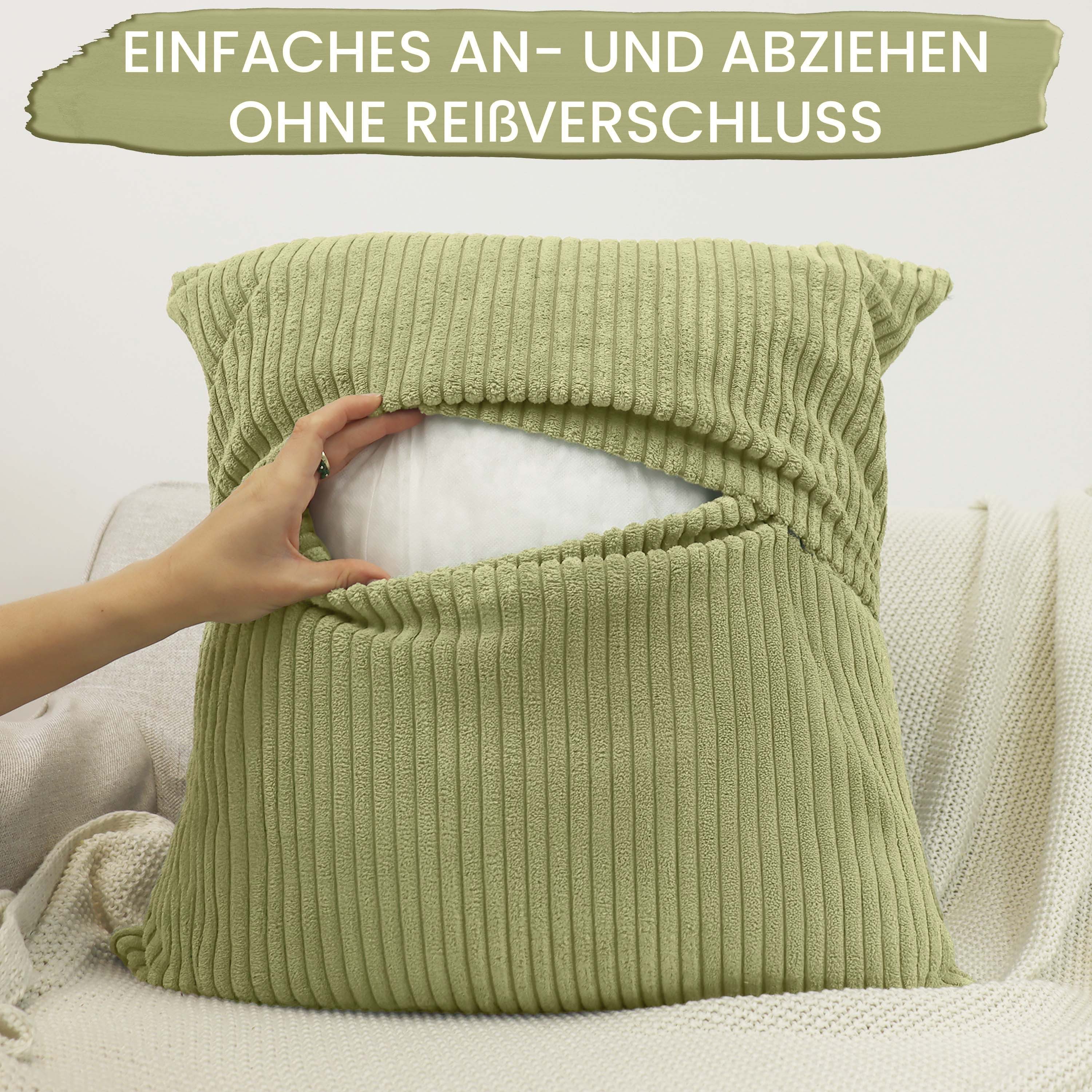 Amilian Dekokissen Sofakissen Couchkissen 2er Set - mit Füllung und Kissenbezug, weich, Hotelverschluss, formstabil – Bild 3 von 5