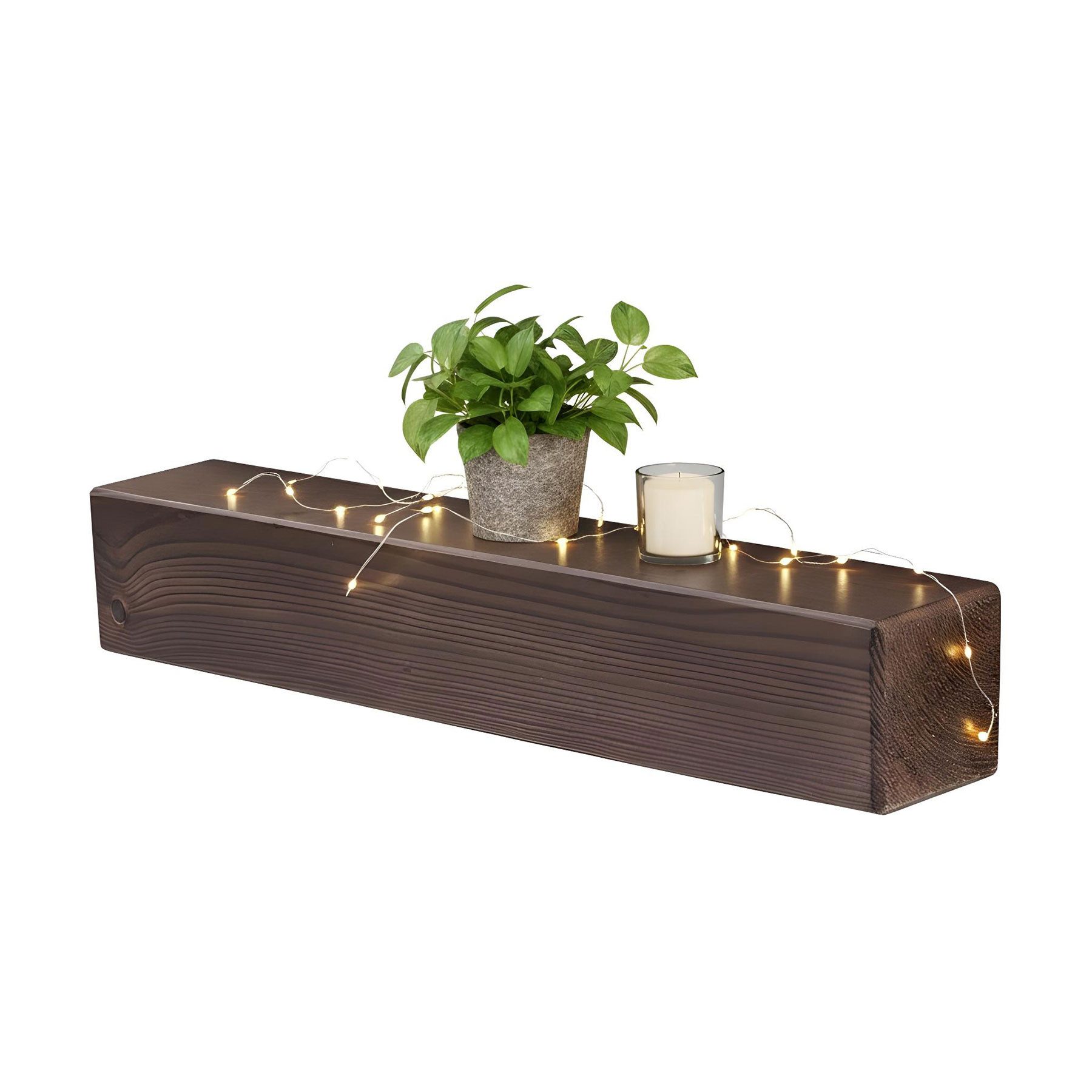 Levandeo® Wandregal, levandeo Wandregal Holz Massiv 60x10cm Nussbaum Farbig Wandboard