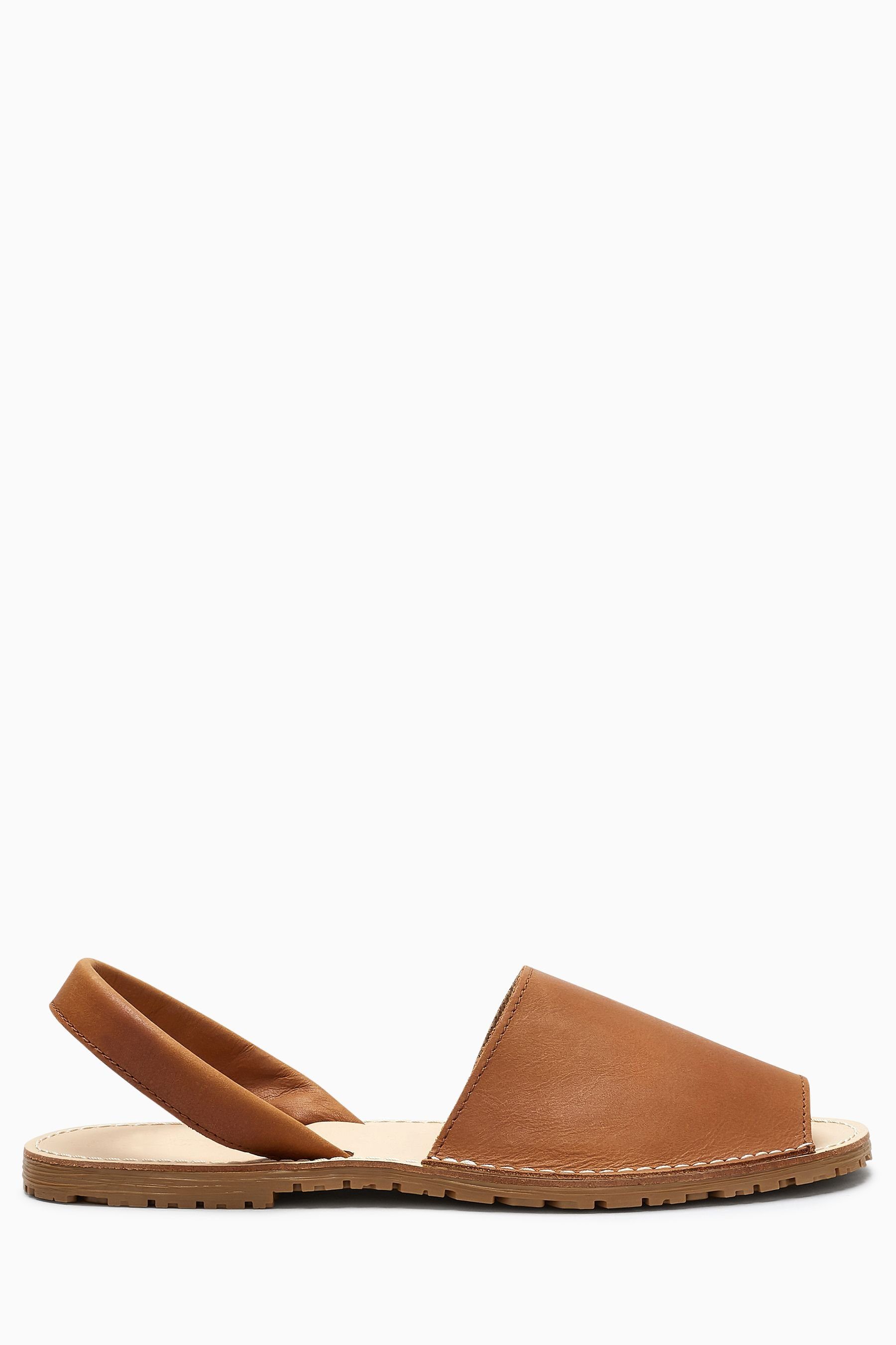 Regular (1-tlg) Strandsandale Tan - Next Leather Sandale