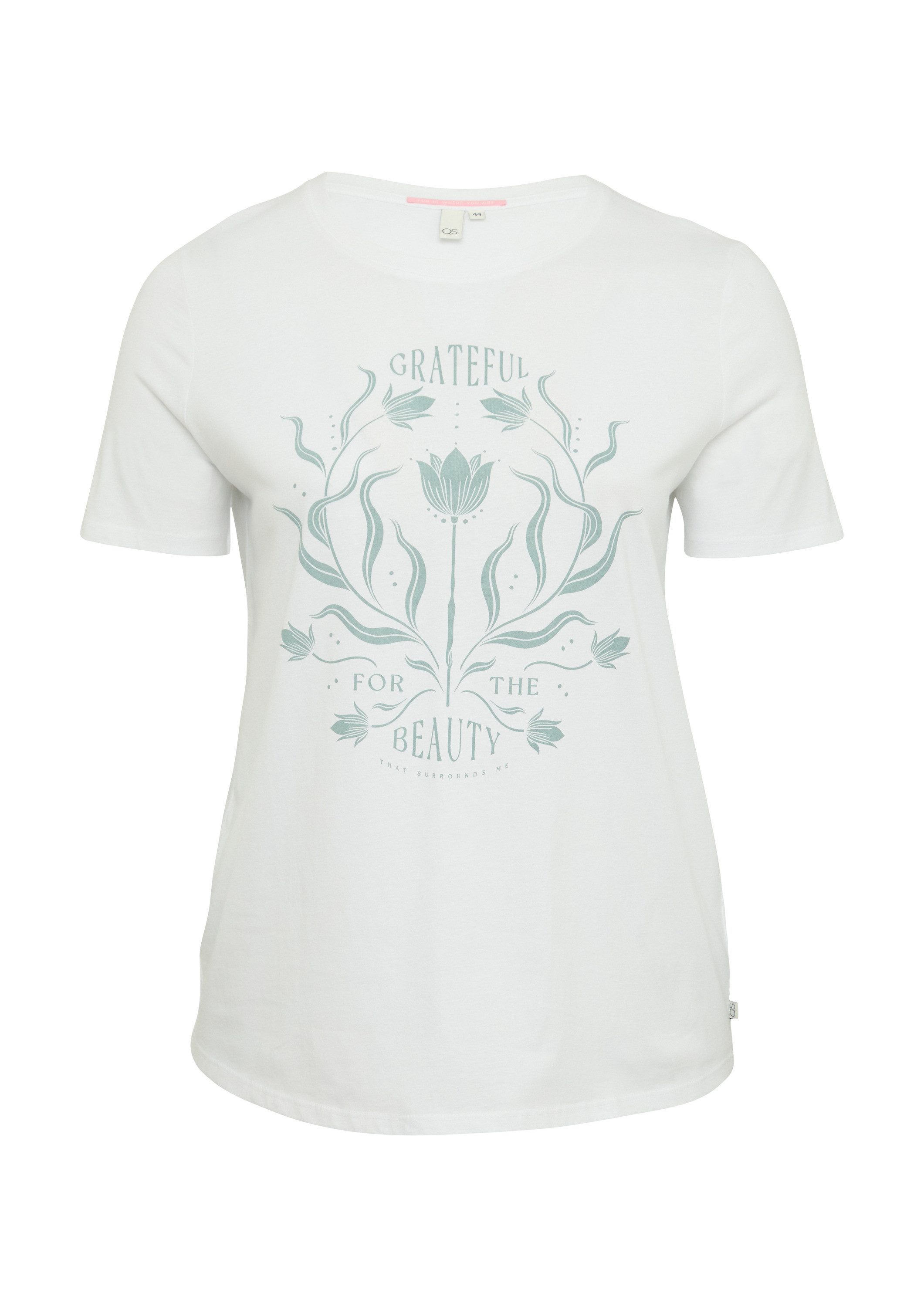 QS Kurzarmshirt T-Shirt Baumwollshirt mit Fronprint günstig online kaufen