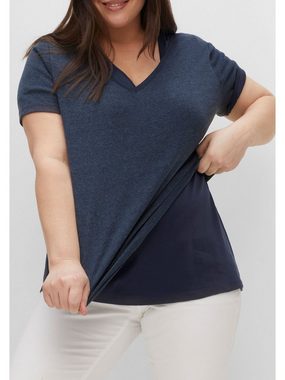 Sheego T-Shirt Große Größen im Doppelpack, mit V-Ausschnitt