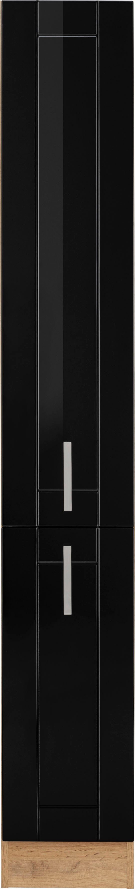 KOCHSTATION Apothekerschrank KS-Tinnum 30 cm breit, 200 cm hoch, Metallgriffe, MDF Fronten, Auszüge