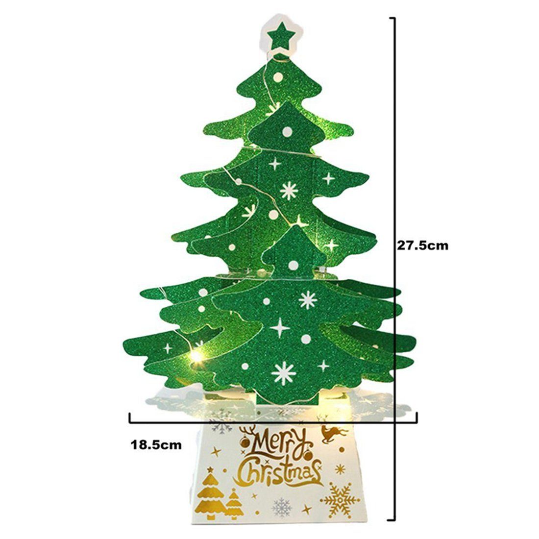 DAYUT LED Dekofigur LED grüne Lichterkette, warmweiß, Weihnachtsgeschenk