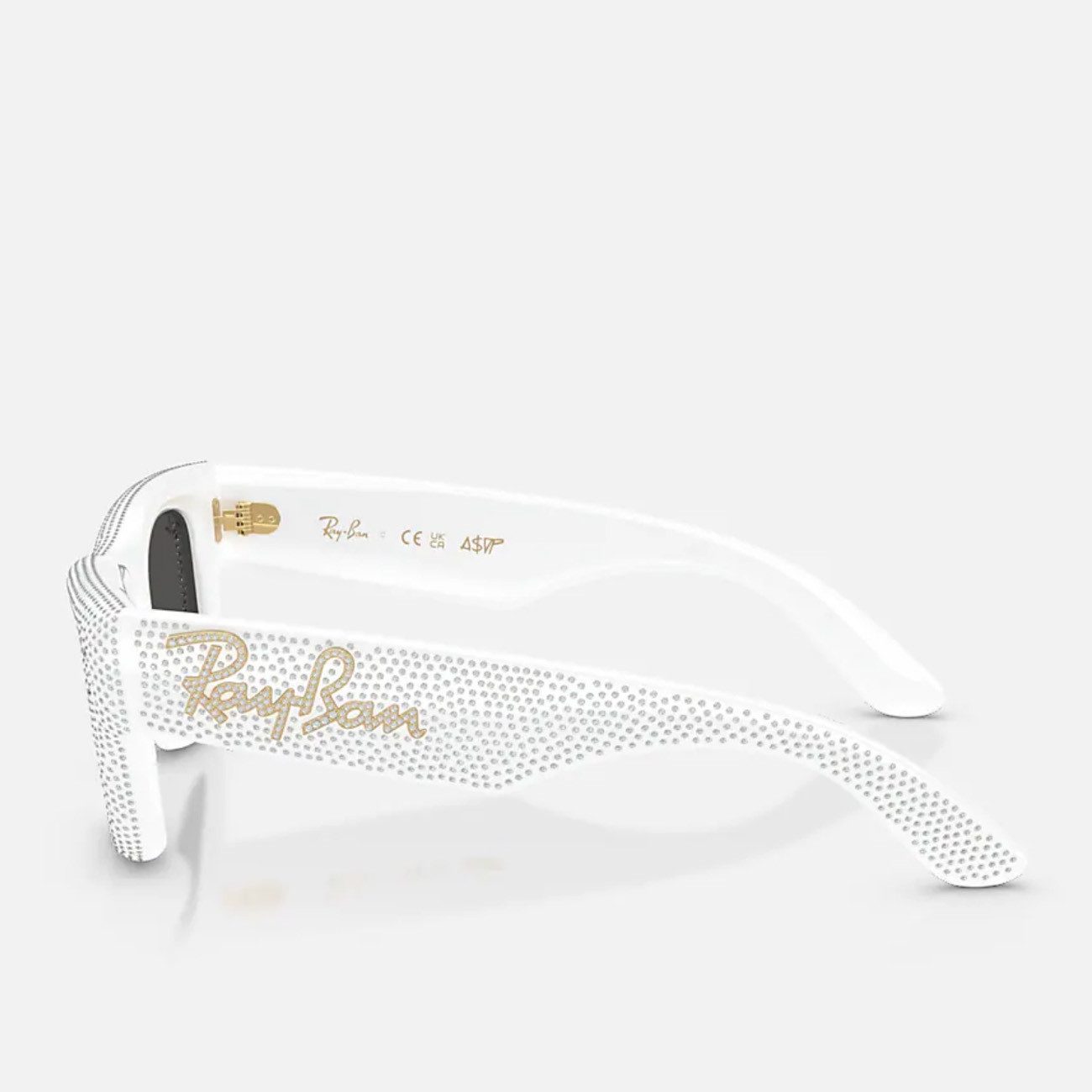 Ray-Ban Sonnenbrille Ray-Ban Wayfarer Puffer White Strass Pave Dark Grey