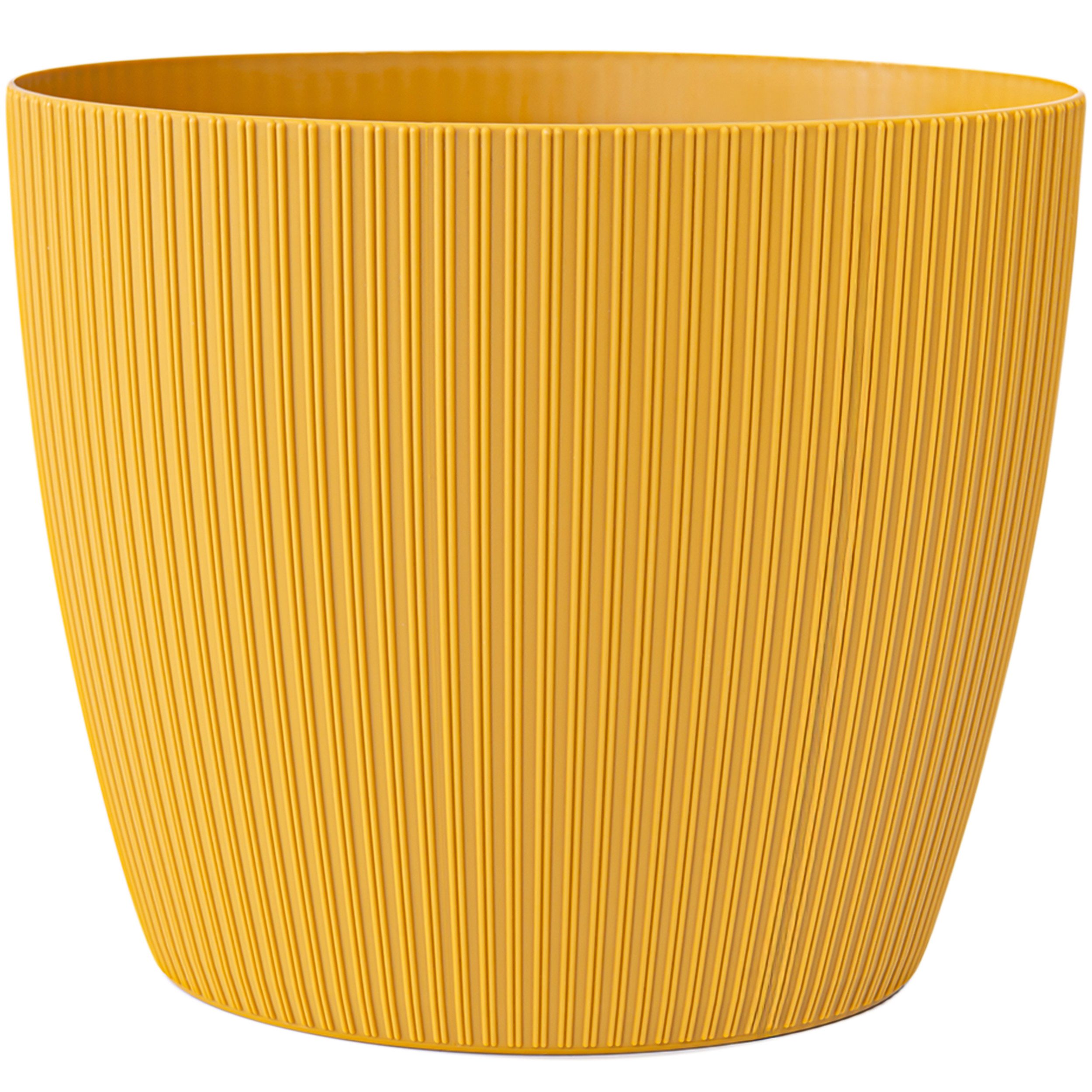 KONZEPT Blumentopf groß, gerillte Struktur 26/30cm, Übertöpfe für Zimmerpflanzen, aus Kunststoff ideal für Wohnzimmer, Küche und Balkon