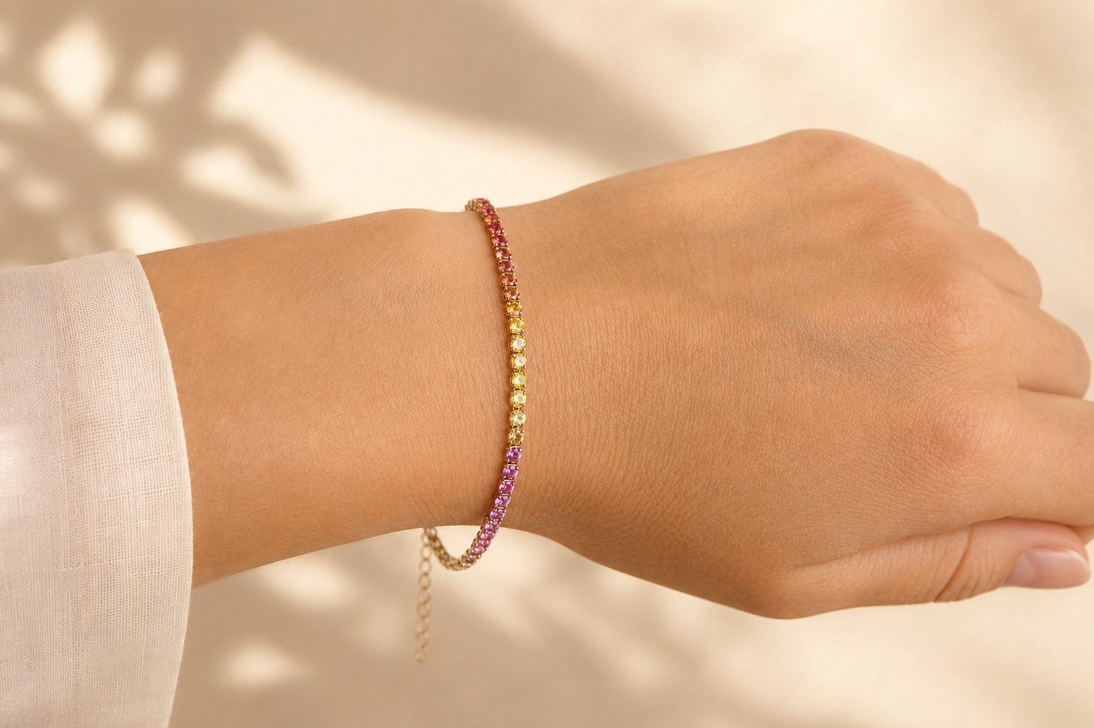 Sogni d'oro Tennisarmband "Rainbow Saphir" mit Multi Saphir
