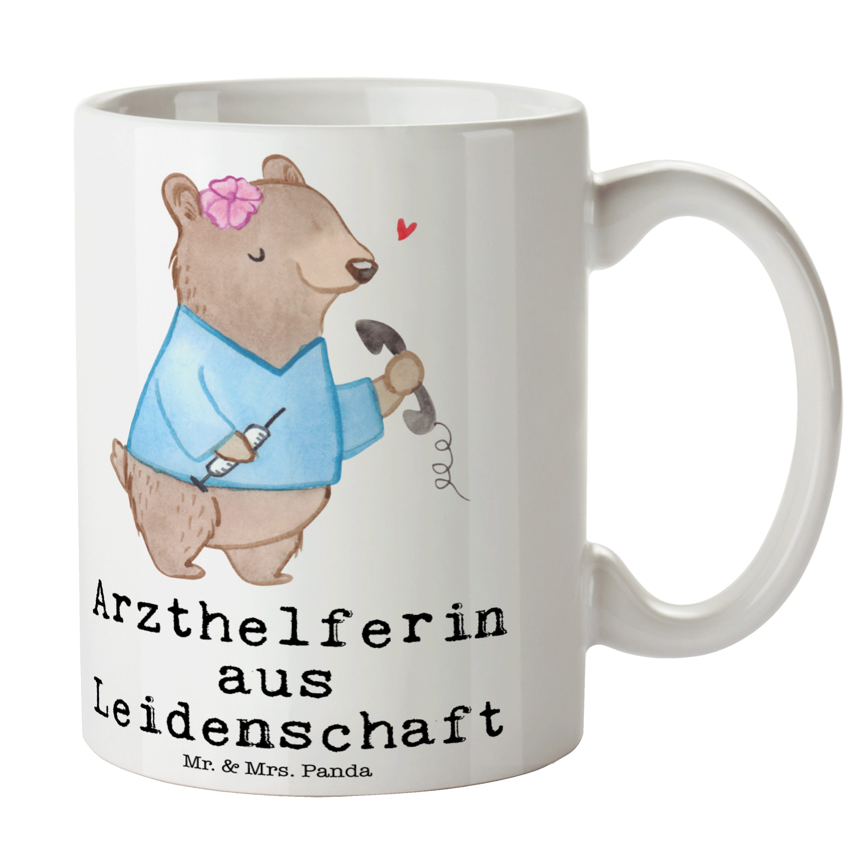 Te, Tasse Mr. Arzthelferin Keramik & aus - Rente, Mrs. Leidenschaft Panda Teebecher, - Weiß Geschenk,