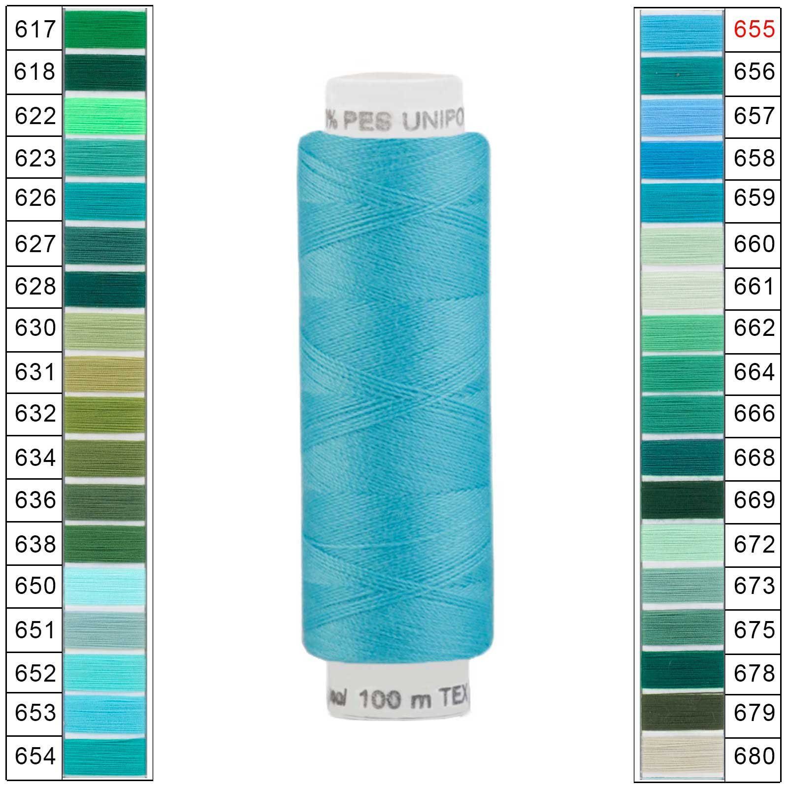 Thumbnail - maDDma Nähgarn 100m Unipoly 120 TEX14x2 4v6 Farbwahl Nähgarn, 100 m, 655