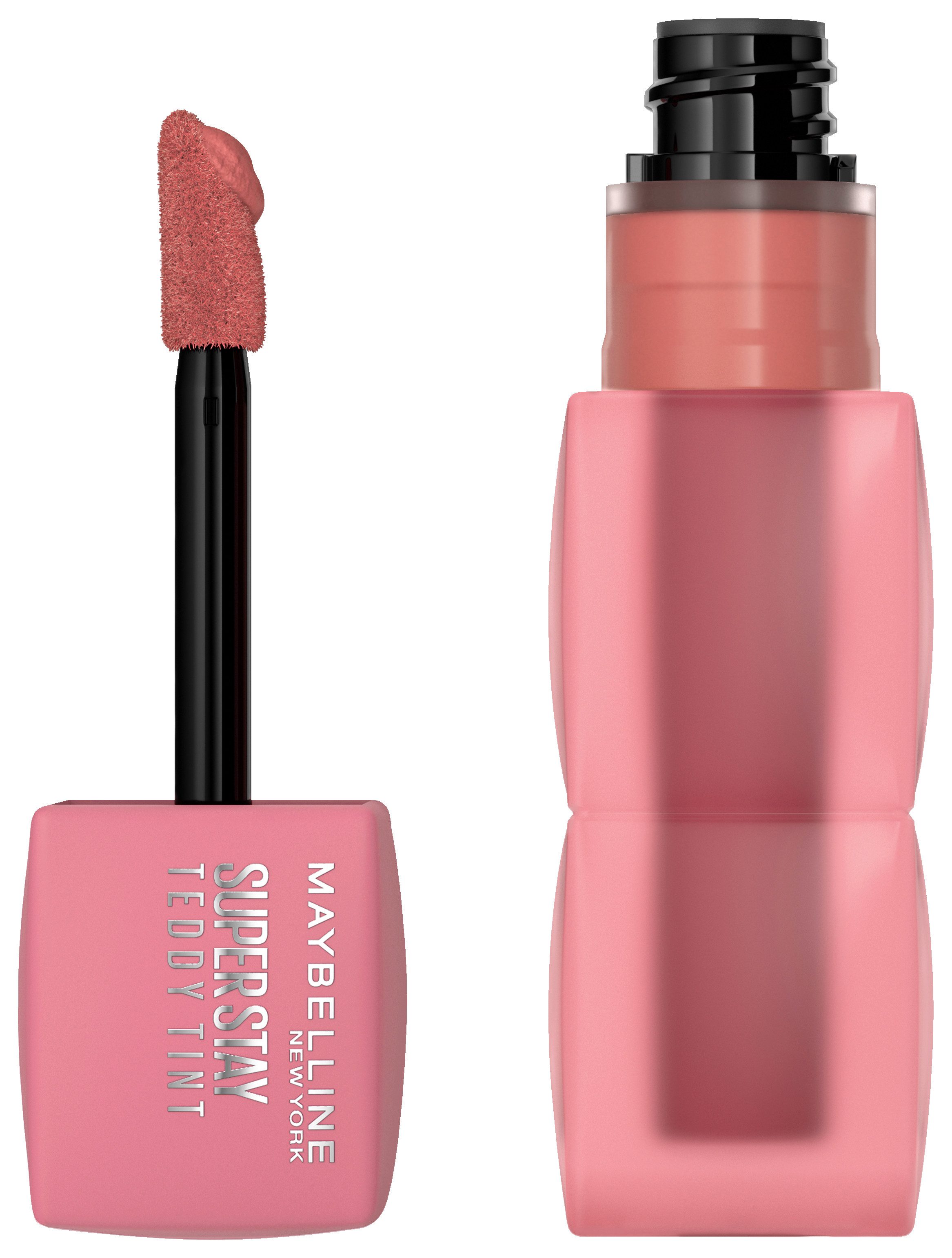 MAYBELLINE NEW YORK Lippenstift SUPER STAY TEDDY TINT LIPPENSTIFT, mit weichem Teddy-Applikator