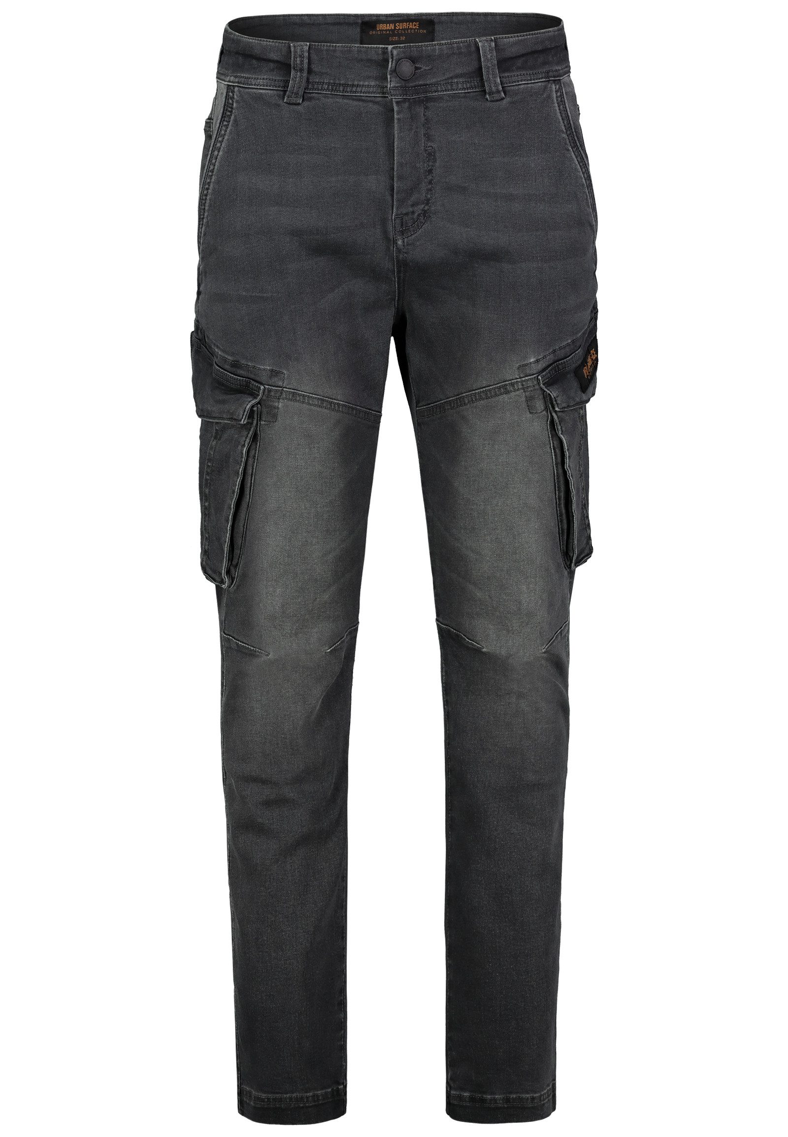 Urban Surface Regular-fit-Jeans Robustes Design mit praktischen Cargo-Taschen Jogger Pants