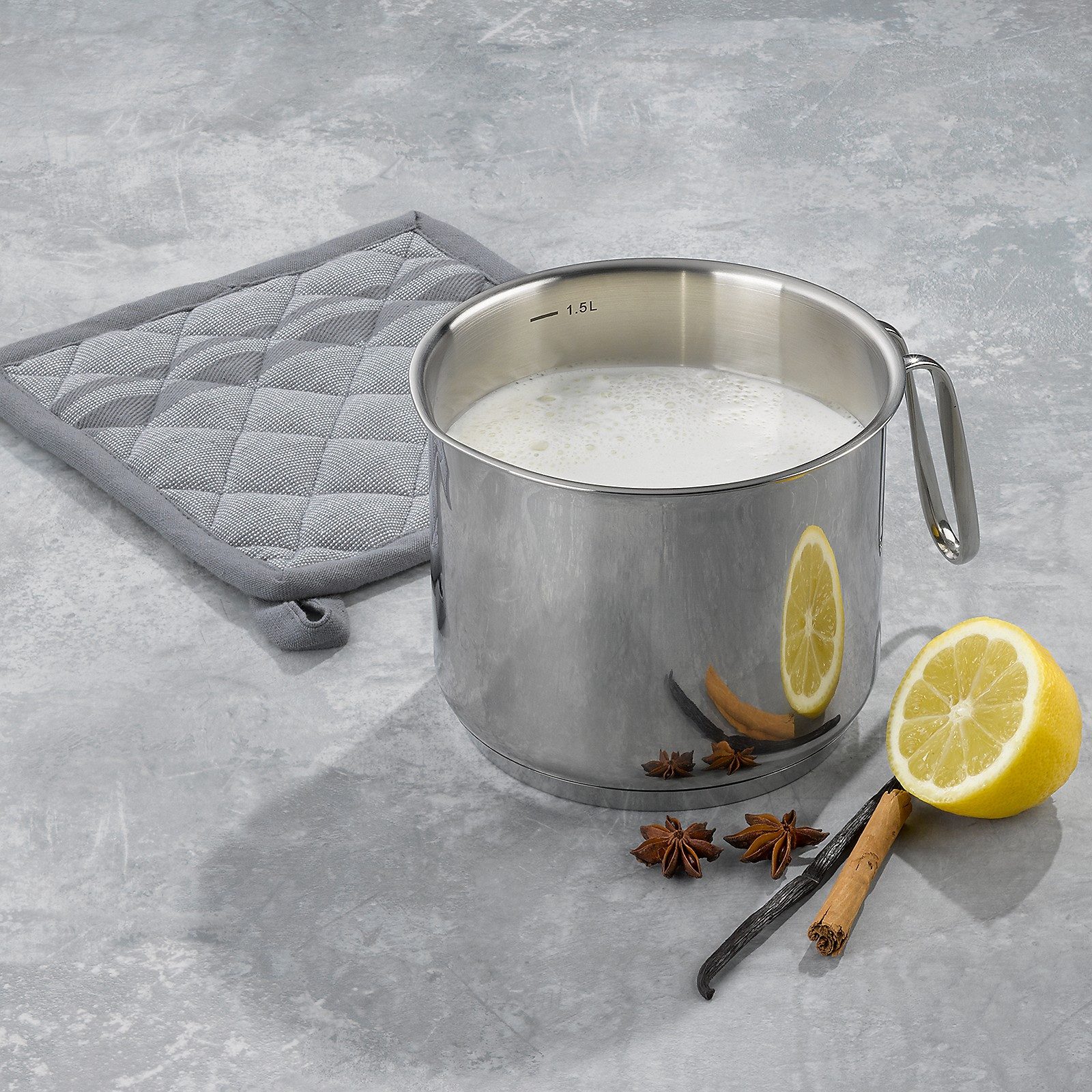 kela Kochtopf Flavoria, Edelstahl 18, 10, Allherdboden, nutzbar bis 220°C, Energiesparboden