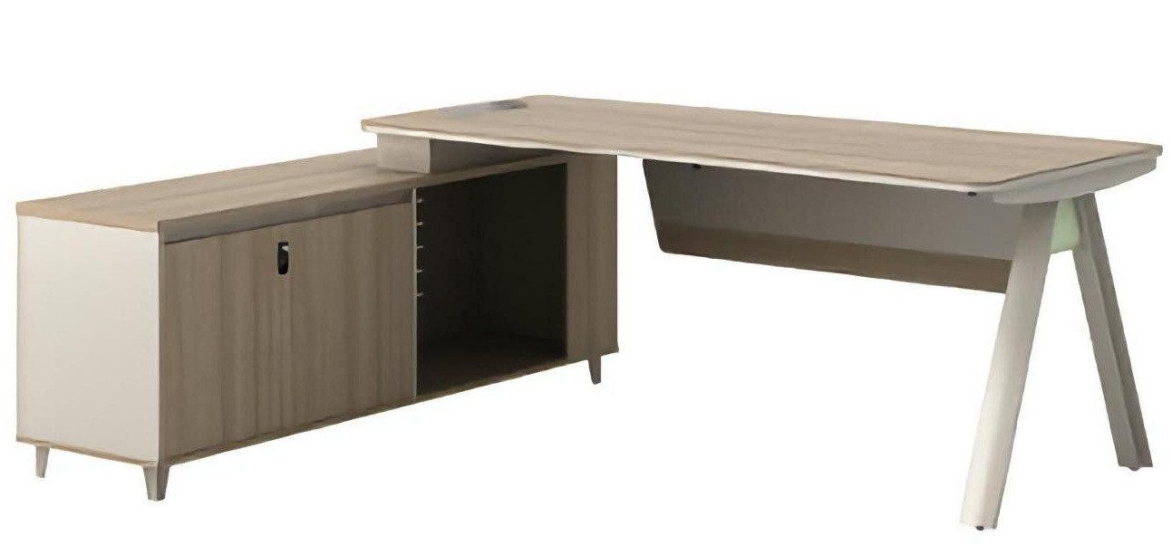 Xlmoebel Schreibtisch Multifunktionaler Arbeitstisch in Holzoptik für Büro und Konferenzen (Eckschreibtisch), Hergestellt in Europa