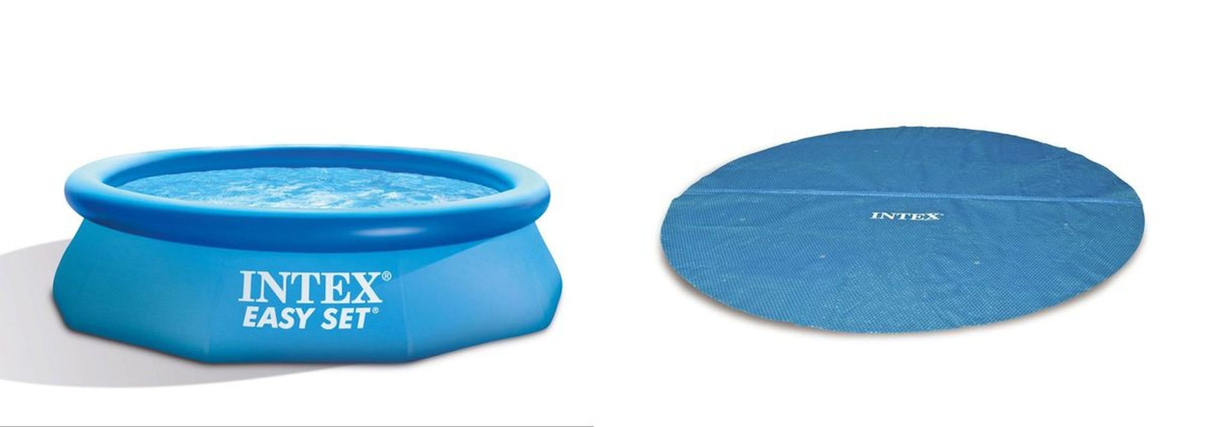Pool INTEX Easy Set Swimming Pool Aufstellpool + Solar Abdeckplane 305 cm