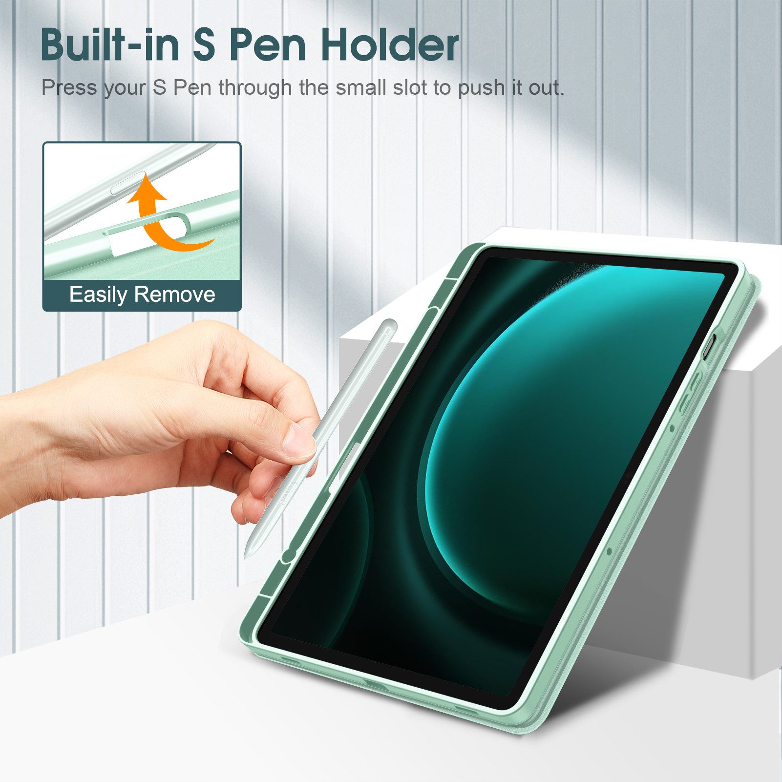 Fintie Tablet-Hülle für Samsung Galaxy Tab S10 Lite/S10 FE/S9 FE 10.9" & S9 11" Tablet, Dünne Soft TPU Rückseite Abdeckung mit Stifthalter, Auto Schlaf/Wach – Bild 5 von 5