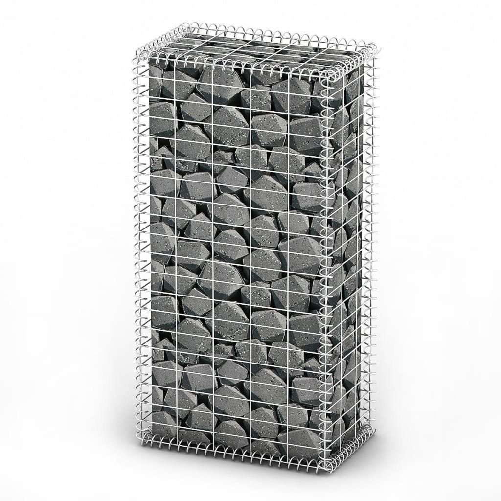 Gartenzaun Steinkorb Gabione mit Deckeln Verzinkter Draht 100×50×30 cm
