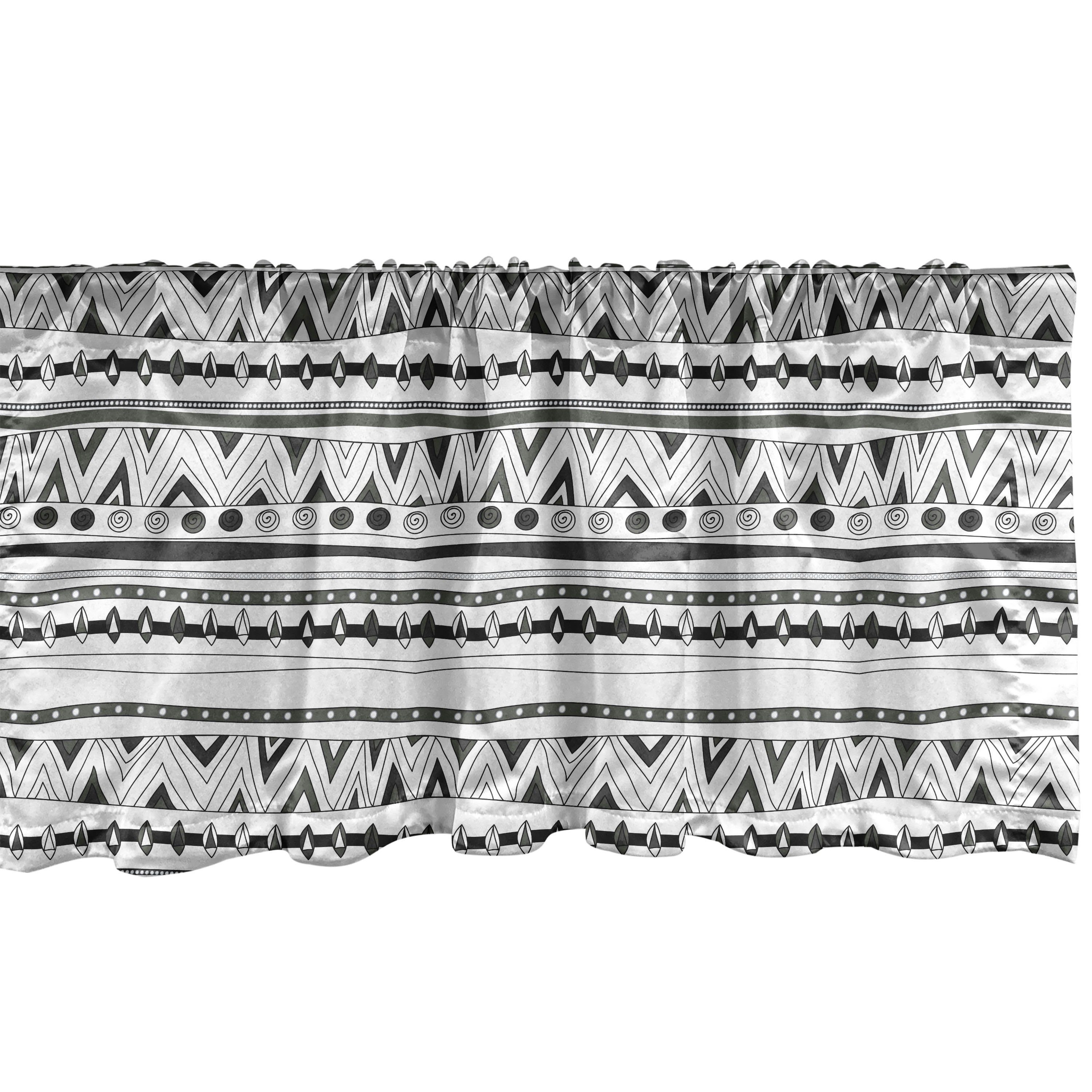 Scheibengardine Vorhang Volant für Küche Schlafzimmer Dekor mit Stangentasche, Abakuhaus, Microfaser, Amerikanischer Ureinwohner Primitive Aztec