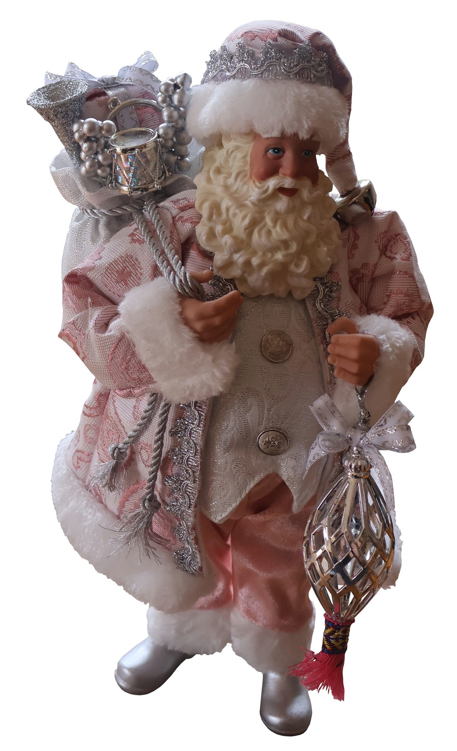 foolonli Weihnachtsmann Weihnachtsmann Santa Clause 38cm rosa Mantel Adventsdekoration Deko