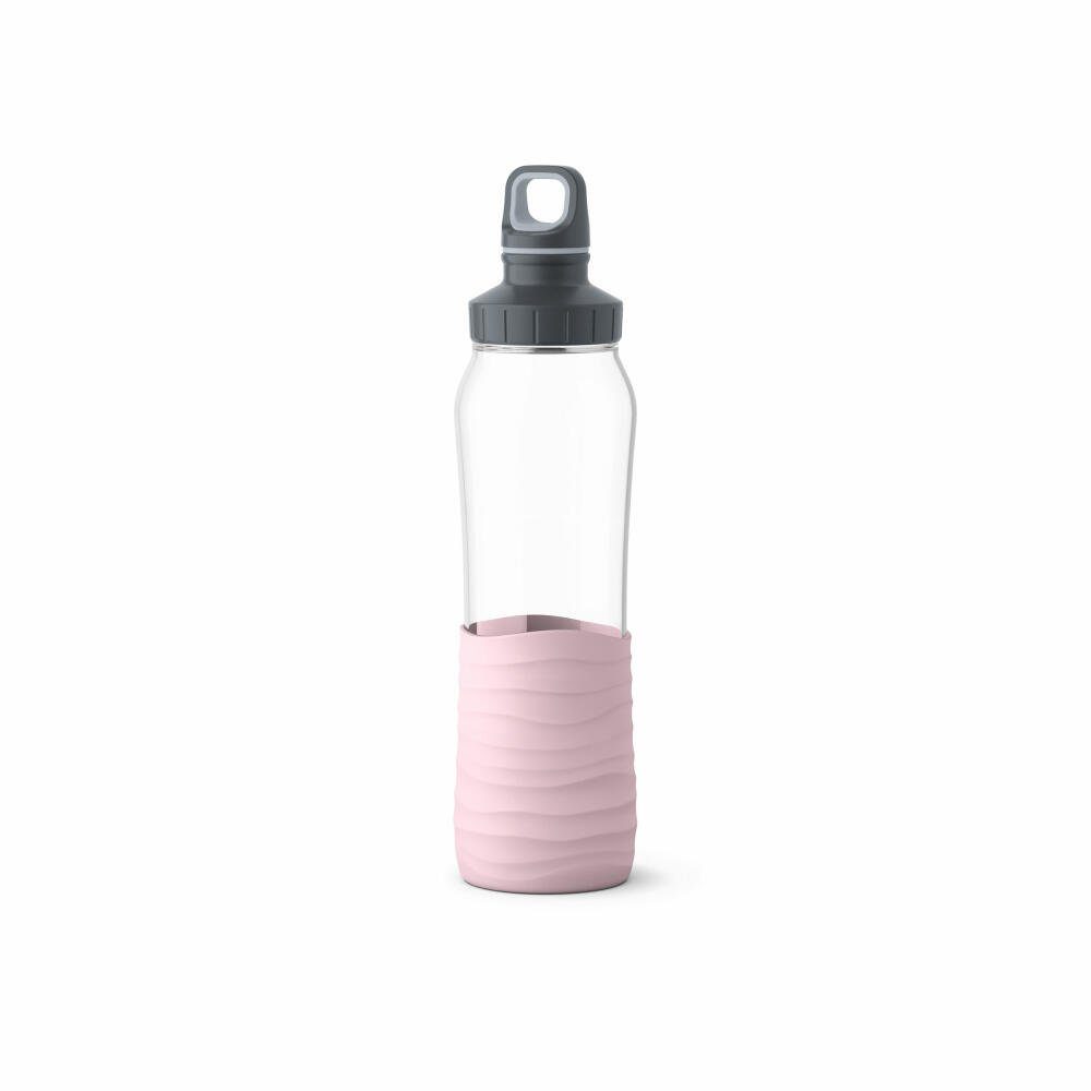 Emsa Trinkflasche Drink2Go Glass Puder-Rosa 0.7 L