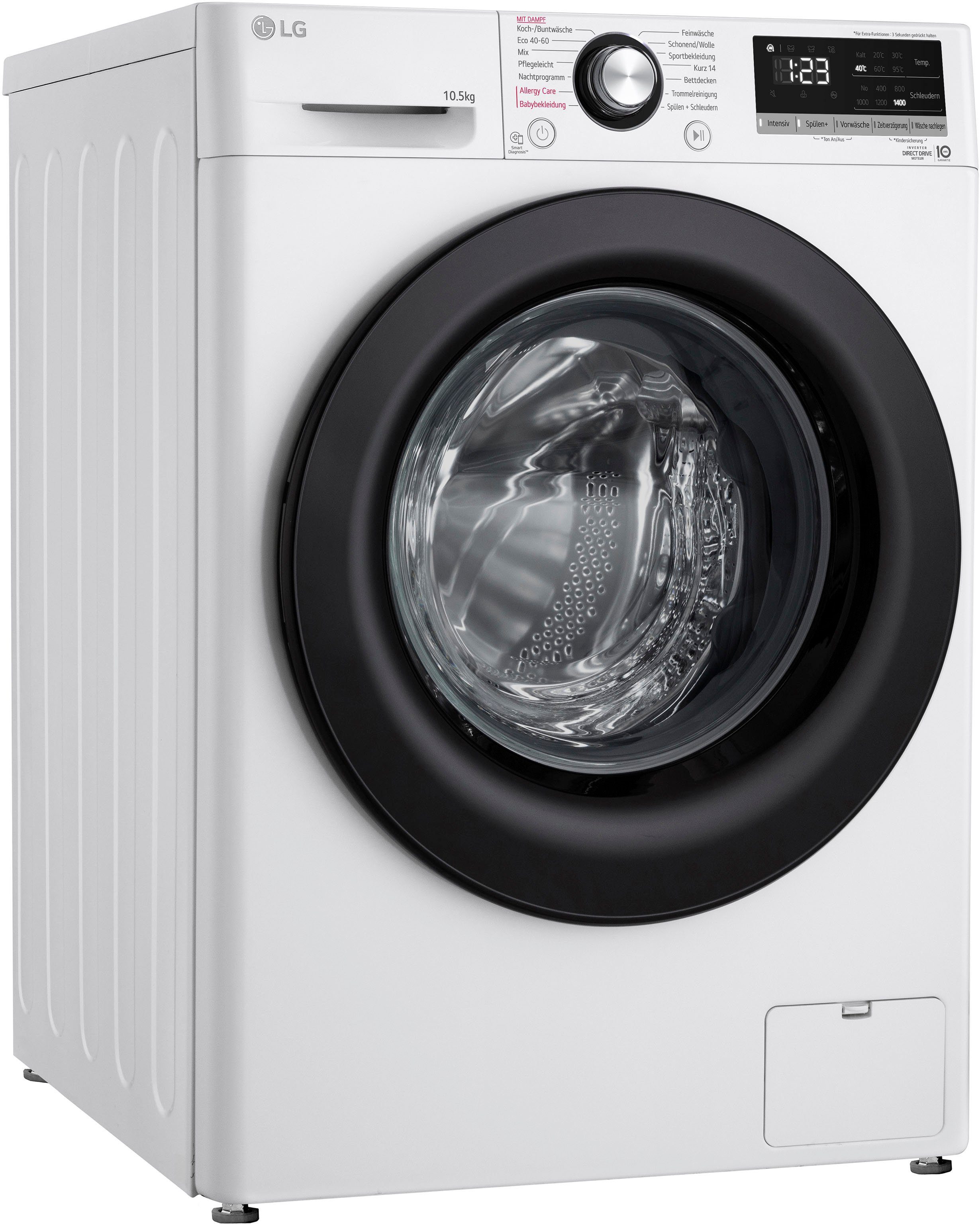 LG Waschmaschine F4WV40X5, 10,5 Inverter Drive® U/min, Direct kg, 1400
