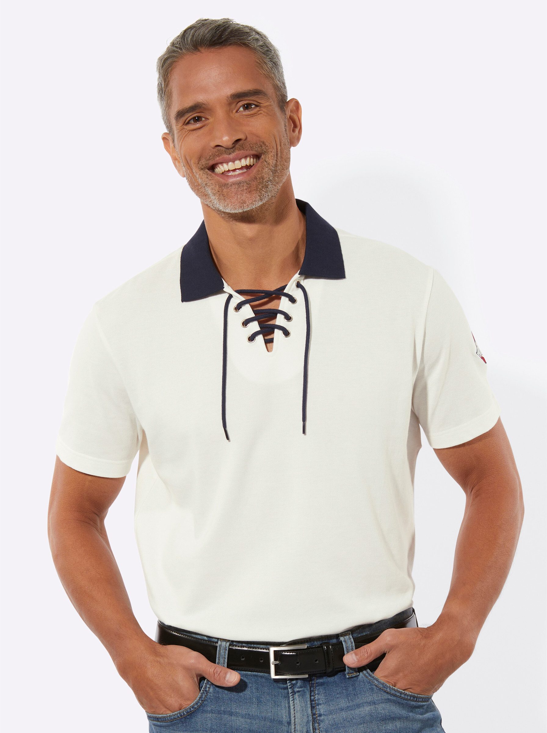 Sieh an! T-Shirt Kurzarm-Poloshirt Kurzarm