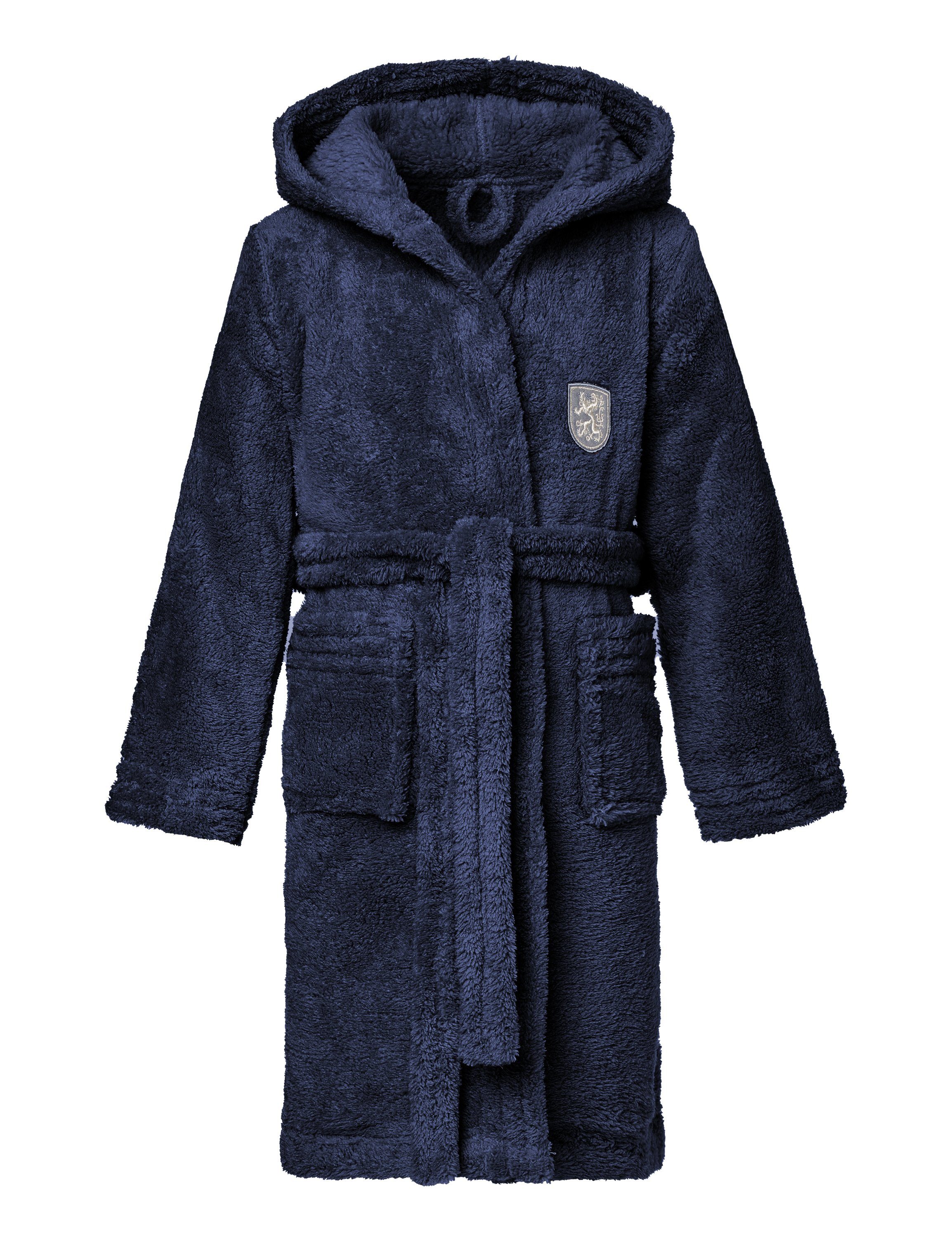 L&L Bademantel Jungen & Jugend Bademantel mit Kapuze LL0031, 3/4, Polyester, Kapuze