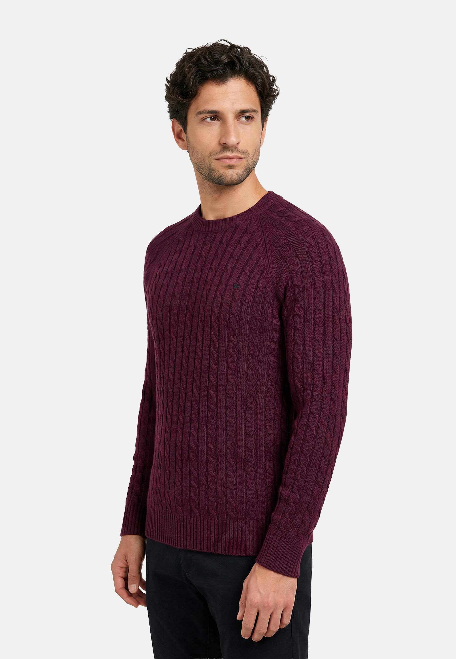 Kronstadt Strickpullover Herren KSFlynn Strickpullover Herrenpullover Strickpullover mit zeitlosem Zopfmuster