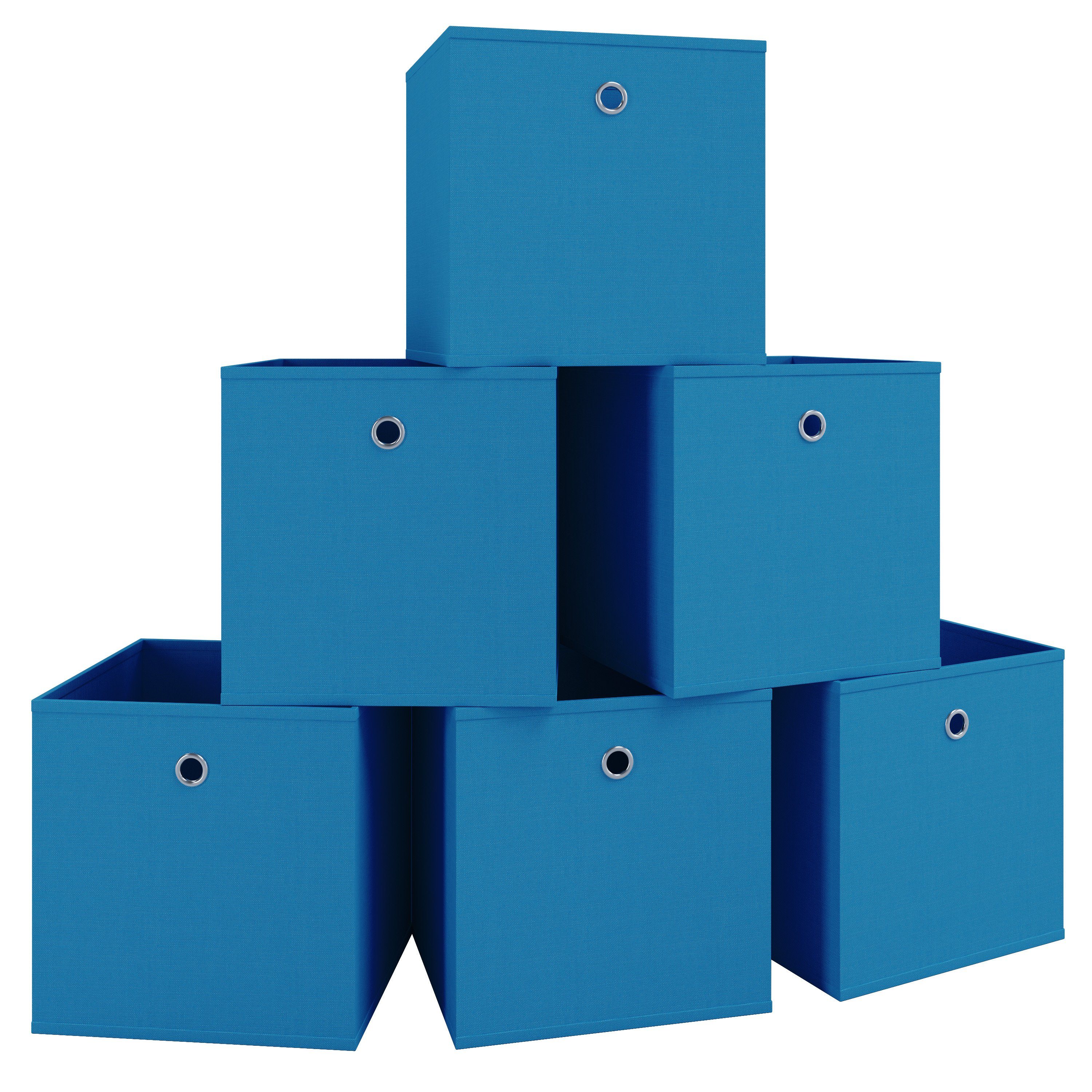 VCM Faltbox Boxas 6er Set B. 27 x T. 27 x H. 28 cm (Spar-Set, 6), Nützlicher Helfer beim Verstauen, Diele oder Kleiderschrank, 6 Fächer
