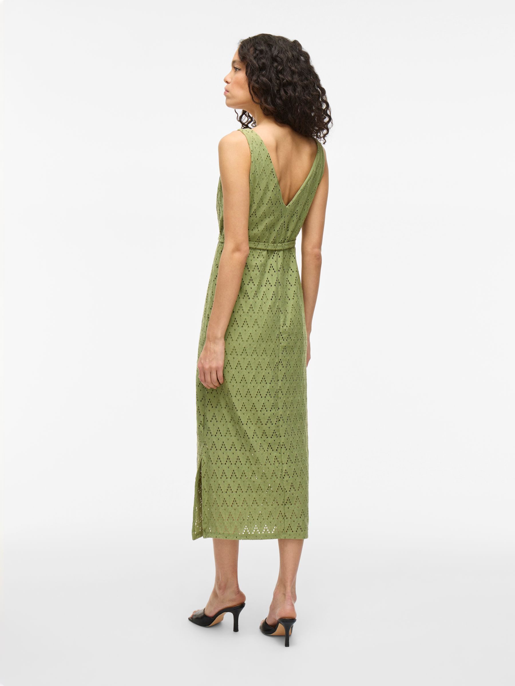 Vila Shirtkleid Elegantes Kleidungsstück mit V-Ausschnitt und Muster für (mini) Recyceltes Material, Baumwolle nachhaltig Regulär geschnitten Fit