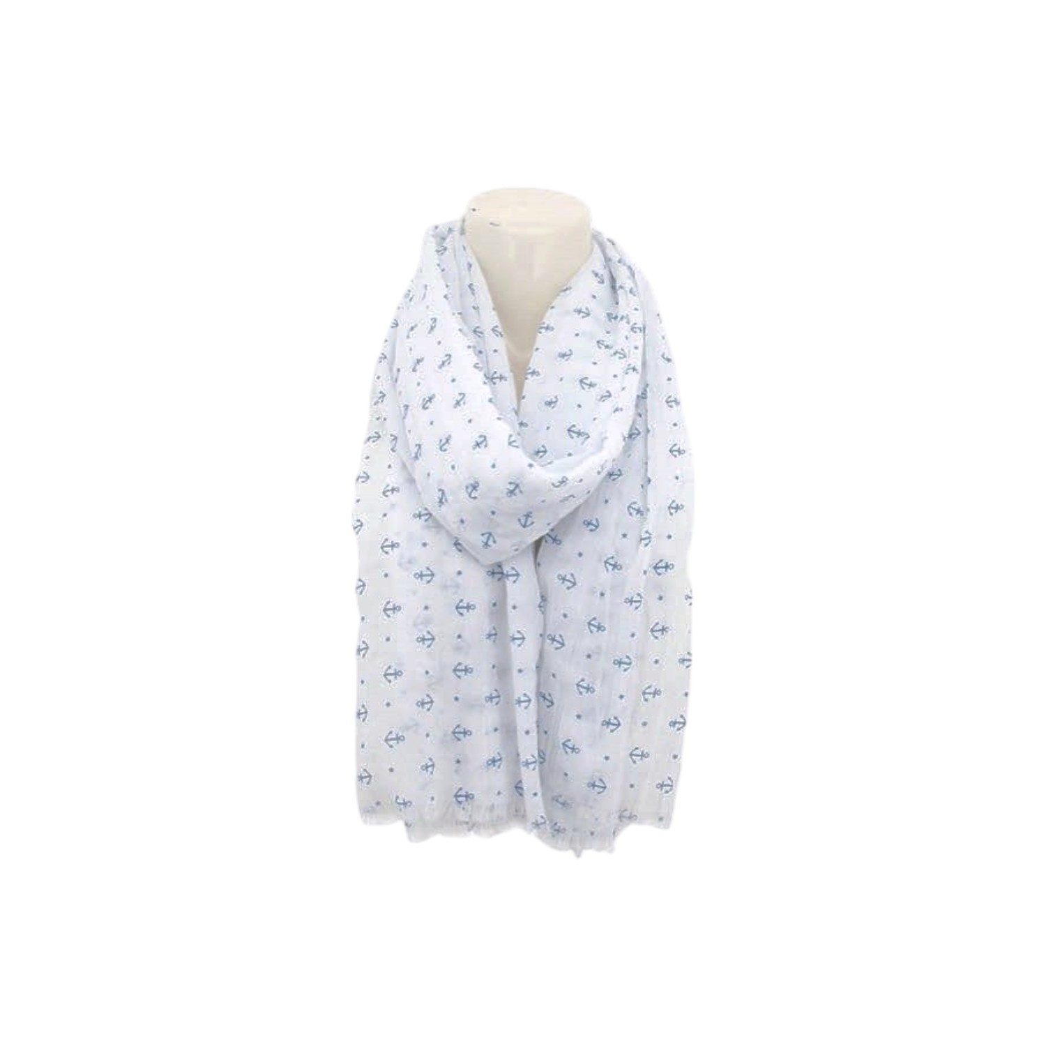 VewoTex Modeschal Sommer Damen Schal » Maritimes Design » Halstuch mit Ankern, (Einzelner Schal, 1-St. Kein Set), » leichter Sommerschal 180 x 70 cm » Damenschal weich & dünn