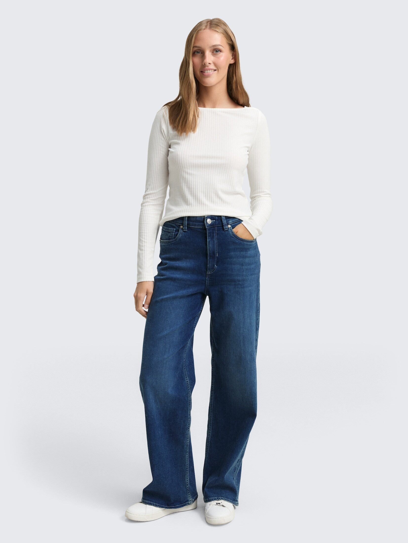 TOM TAILOR Denim Weite Jeans Jeanshosen TTLINOU WIDE High Waist Jeans günstig online kaufen