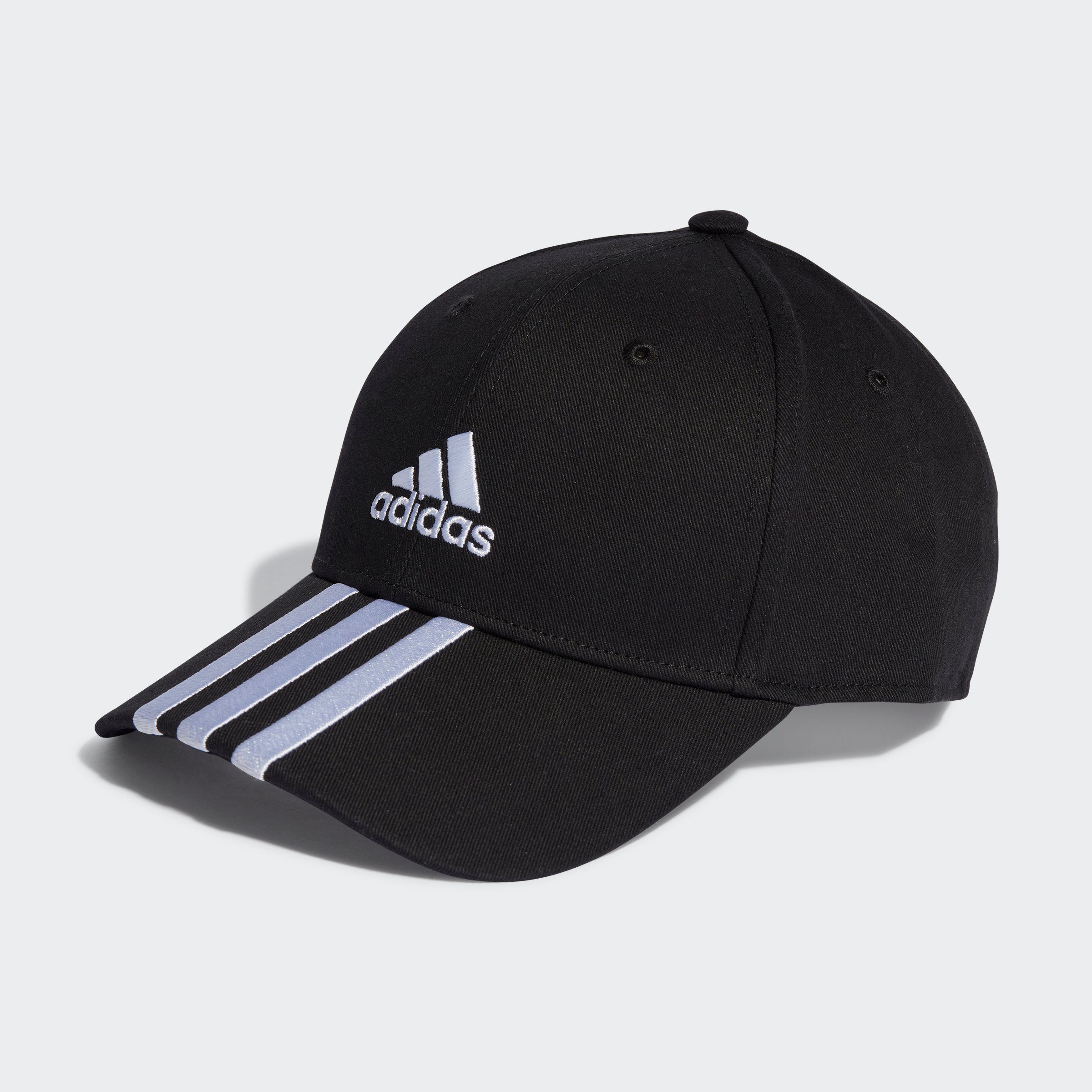 KAPPE Performance Baseball COTTON Black Cap 3STREIFEN BASEBALL adidas BASEBALL / TWILL White