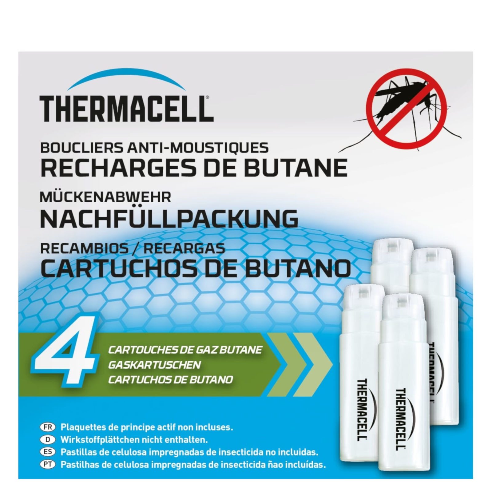 ThermaCell Gaskartusche Mückenabwehr Gaskartuschen 4 Stück, Zubehör für Thermacell Mückenabwehr-Geräte