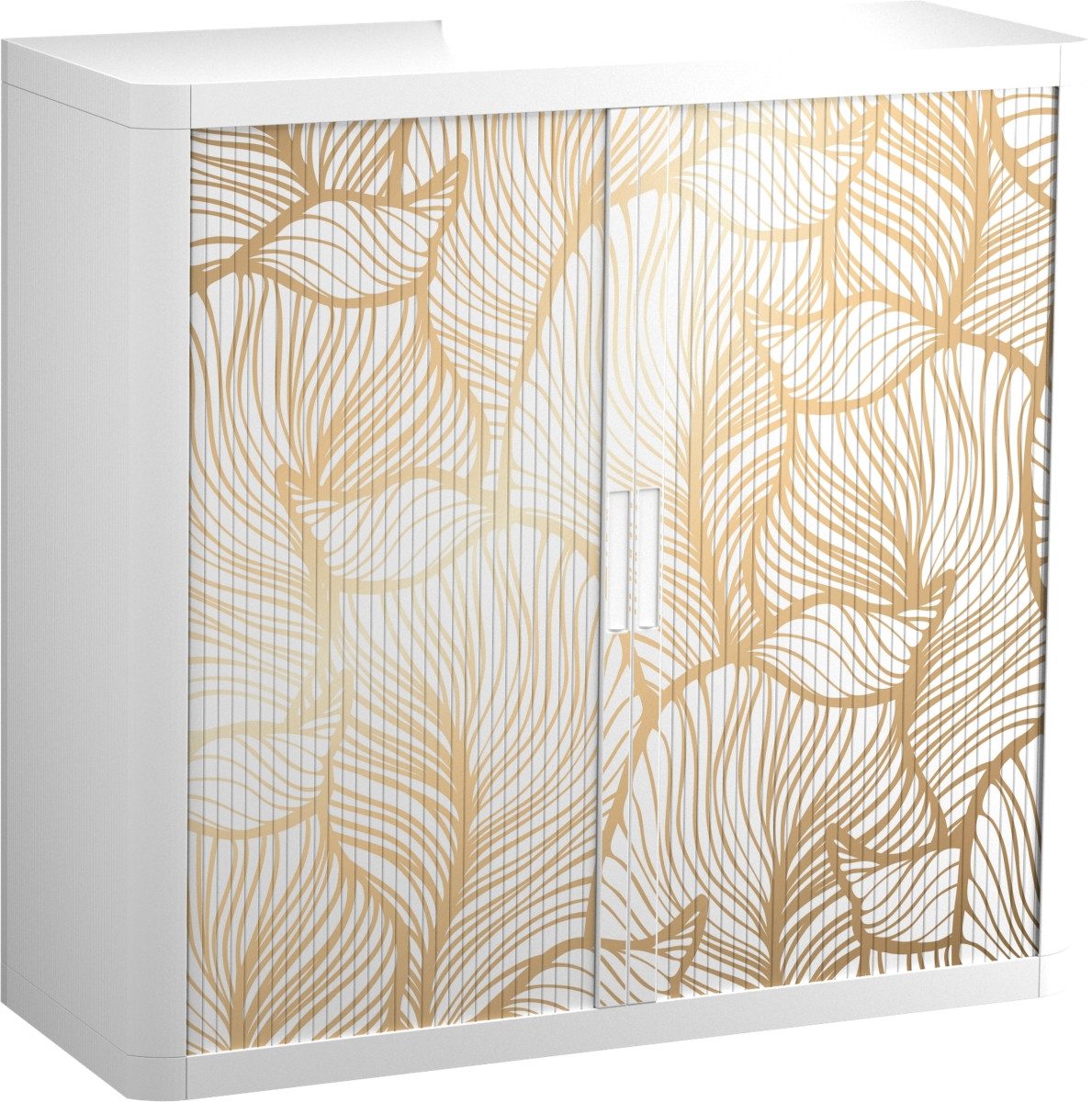 EASYOFFICE Aktenschrank Rollladenschrank easyoffice BxTxH 86x37,5x104cm Goldene Blätter