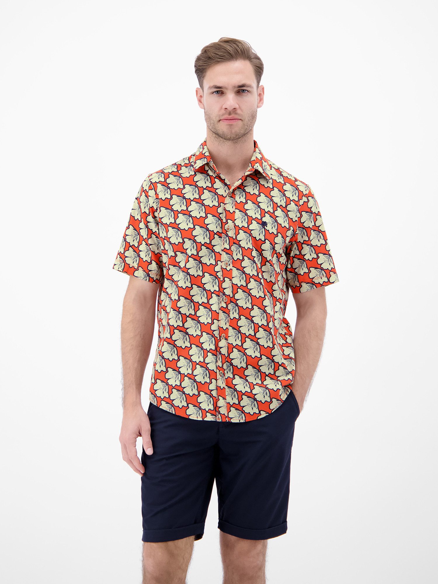 LERROS Kurzarmhemd Kurzarmhemd mit floralem All-over-Print