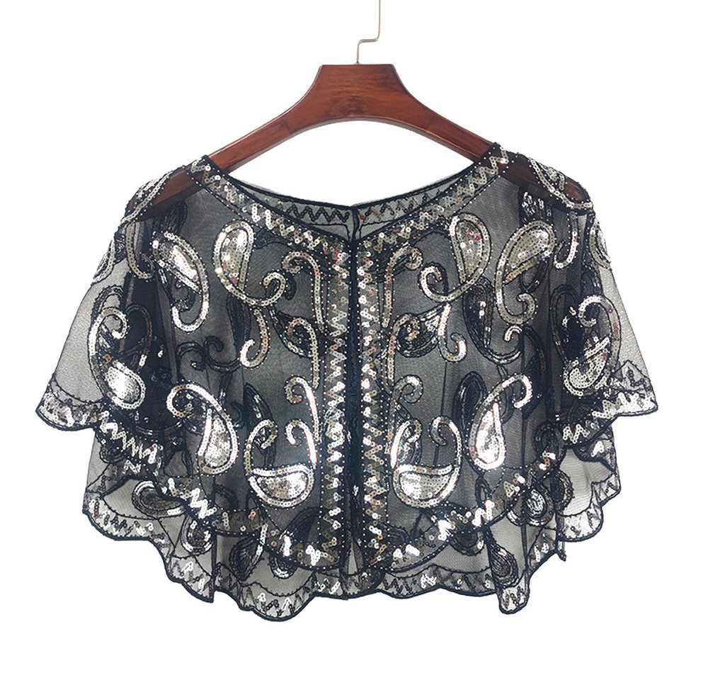 Zaewry Modeschal Pailletten Schal und Wraps für Damen Elegantes Abend Cape Weiche, Strickjacke Vintage Stola für Partykleider und Hochzeiten