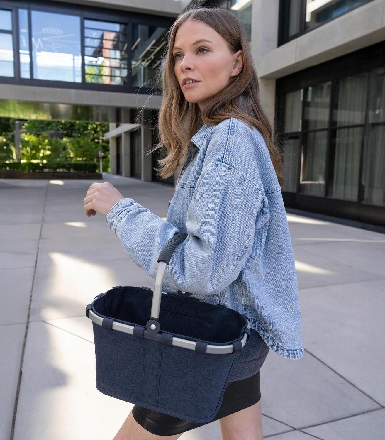 REISENTHEL® Einkaufskorb CARRYBAG XS TWIST NAVY, Blau, Polyester, Aluminium, Faltbar, mit Griff, Wasserabweisend