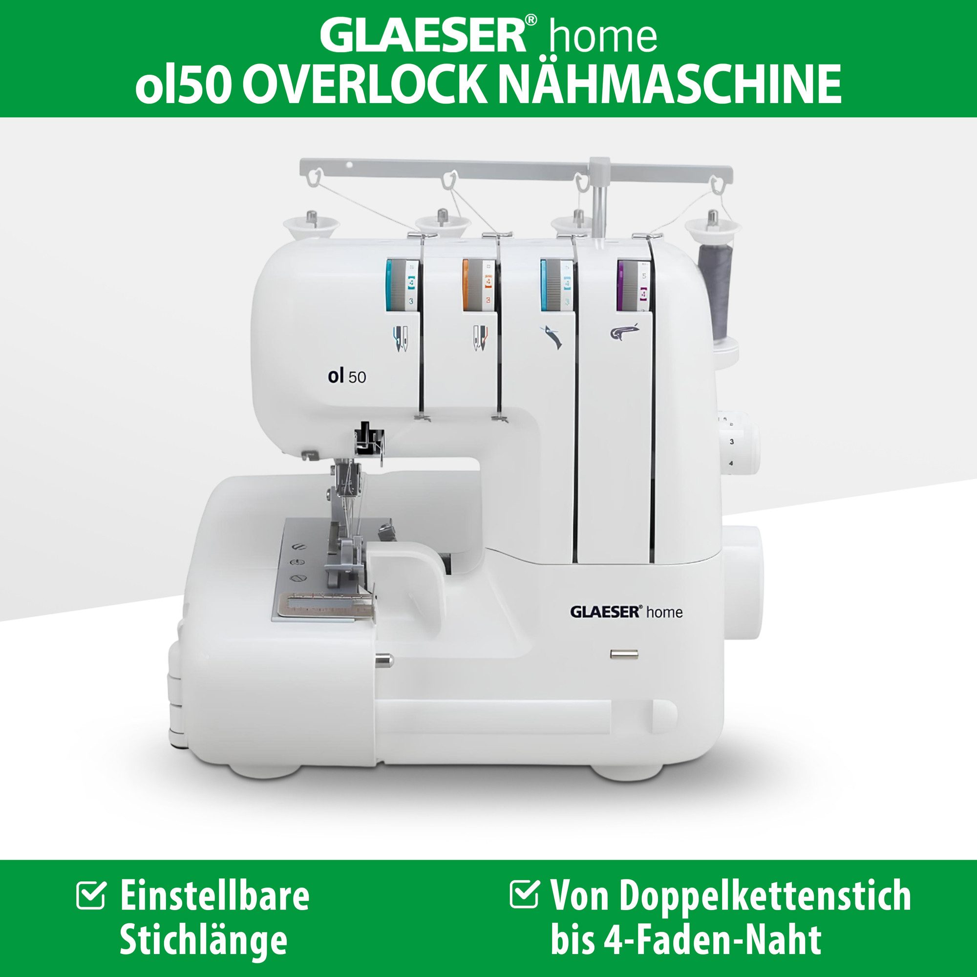 GLAESER home Overlock-Nähmaschine Overlock GLAESER® home ol 50 – Bild 3 von 5