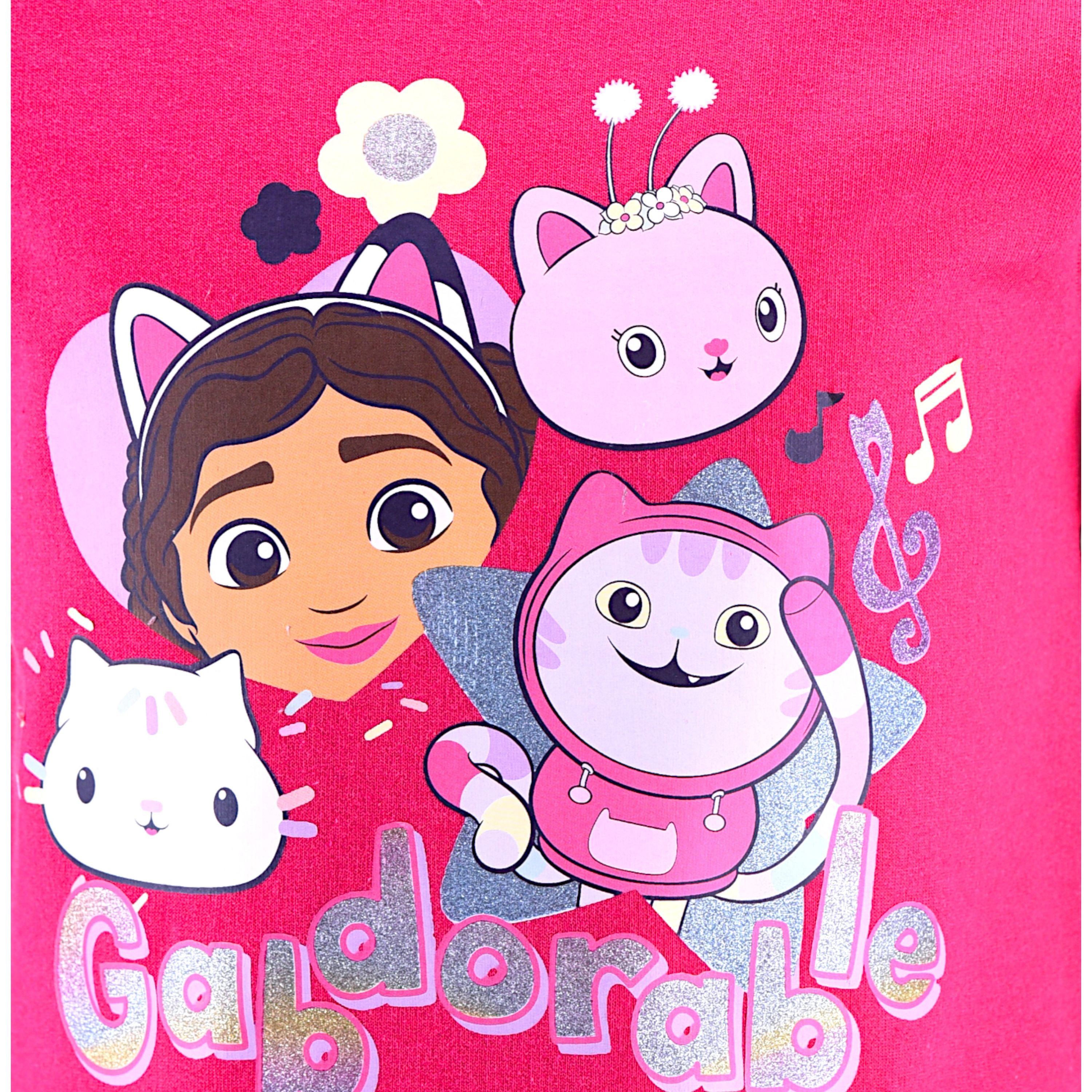 Gabby's Dollhouse Sweatshirt mit Glitzer Gabdorable Kinder Sweat-Pullover Größe 98 - 116 cm