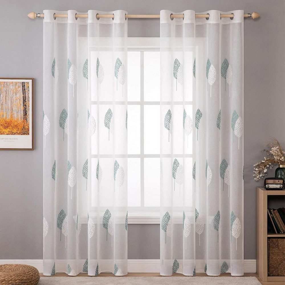NUODWELL Gardine 2er Set Wohnzimmer Vorhänge, günstig online kaufen