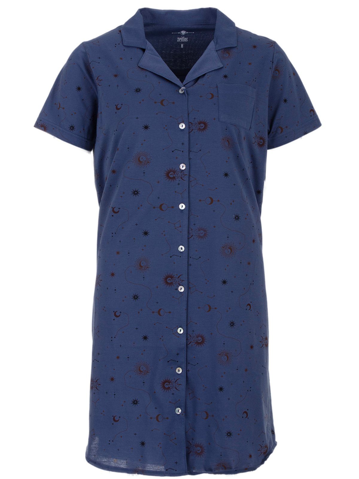 zeitlos Nachthemd Nachthemd Kurzarm - Sonne Mond Sterne günstig online kaufen