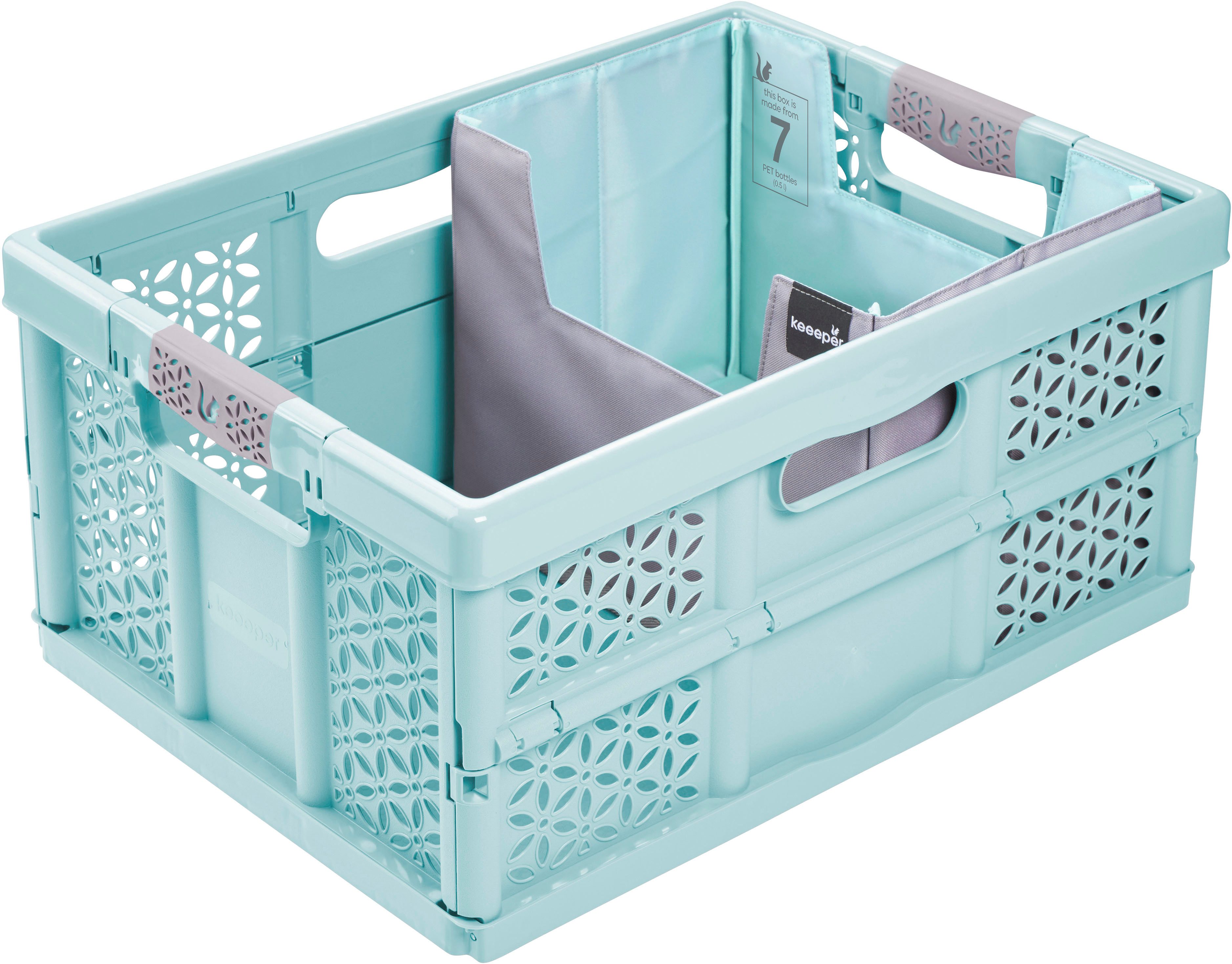 keeeper Faltbox nea, faltbarer Einkaufsorganizer für Klappboxen (1 St), aus recycelten PET-Flaschen